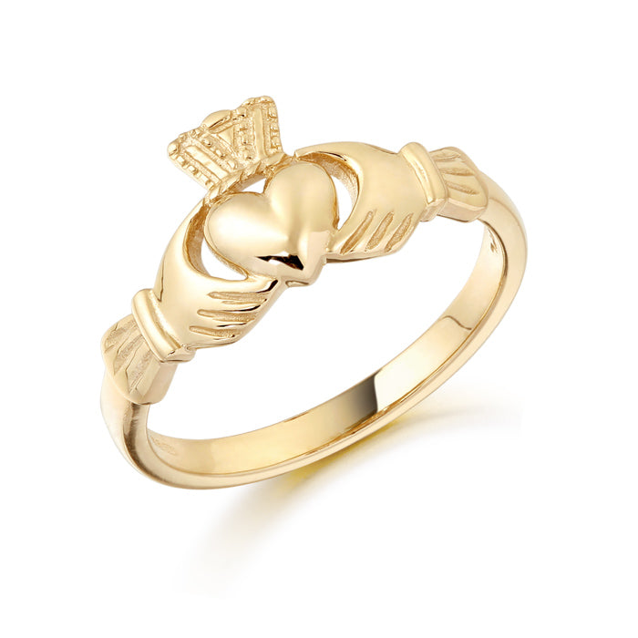 9kt Gold Ladies Plain Claddagh Ring