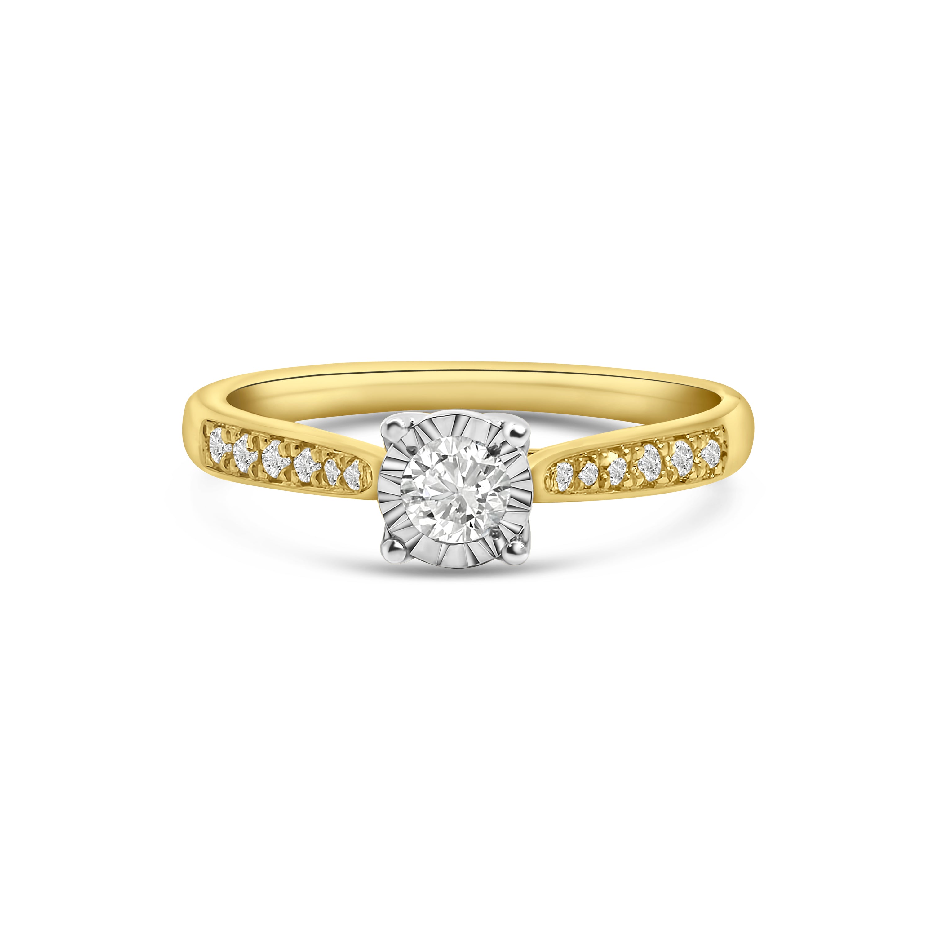 9kt Diamond Solitaire Engagement Ring