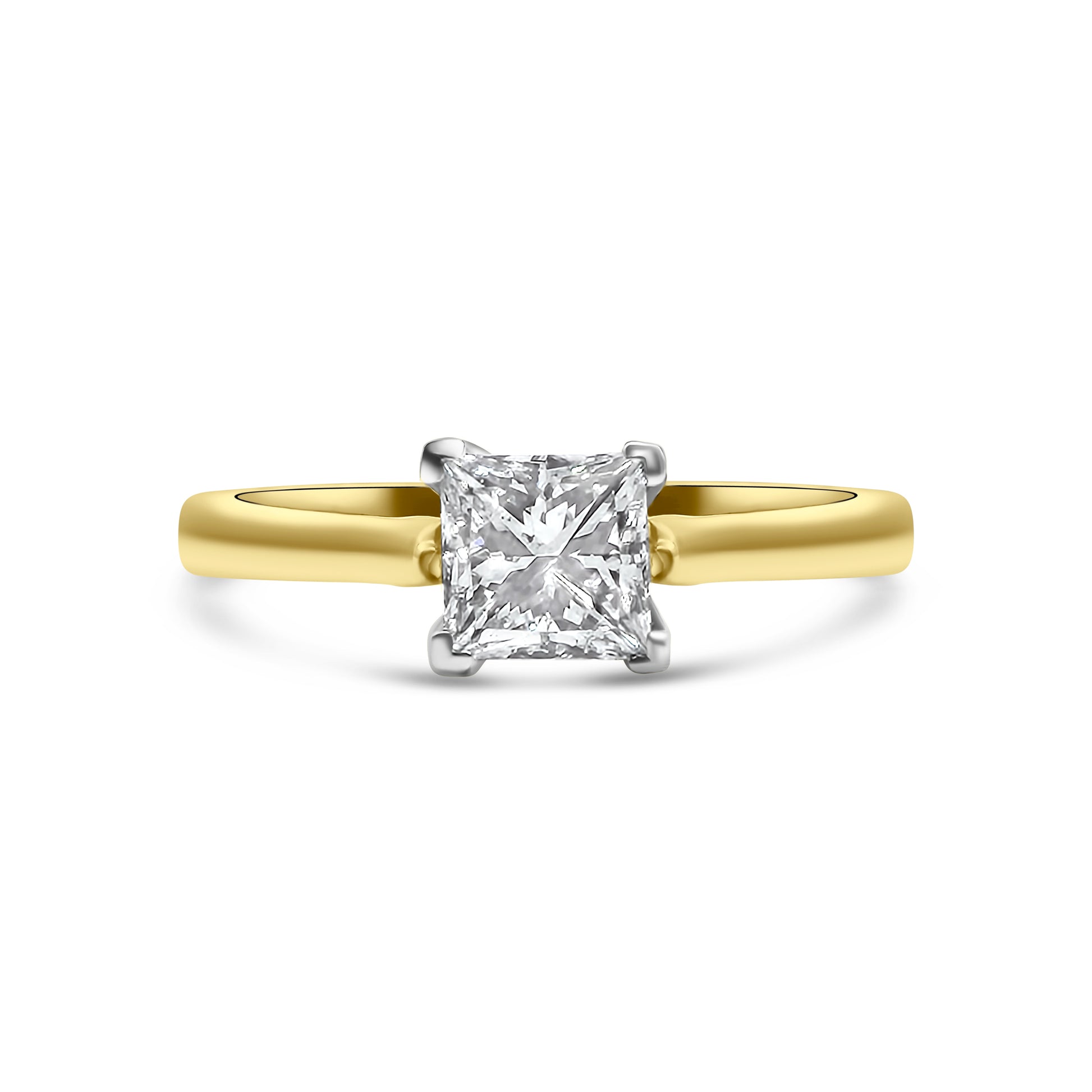 18kt Princess cut Solitaire Diamond Engagement Ring