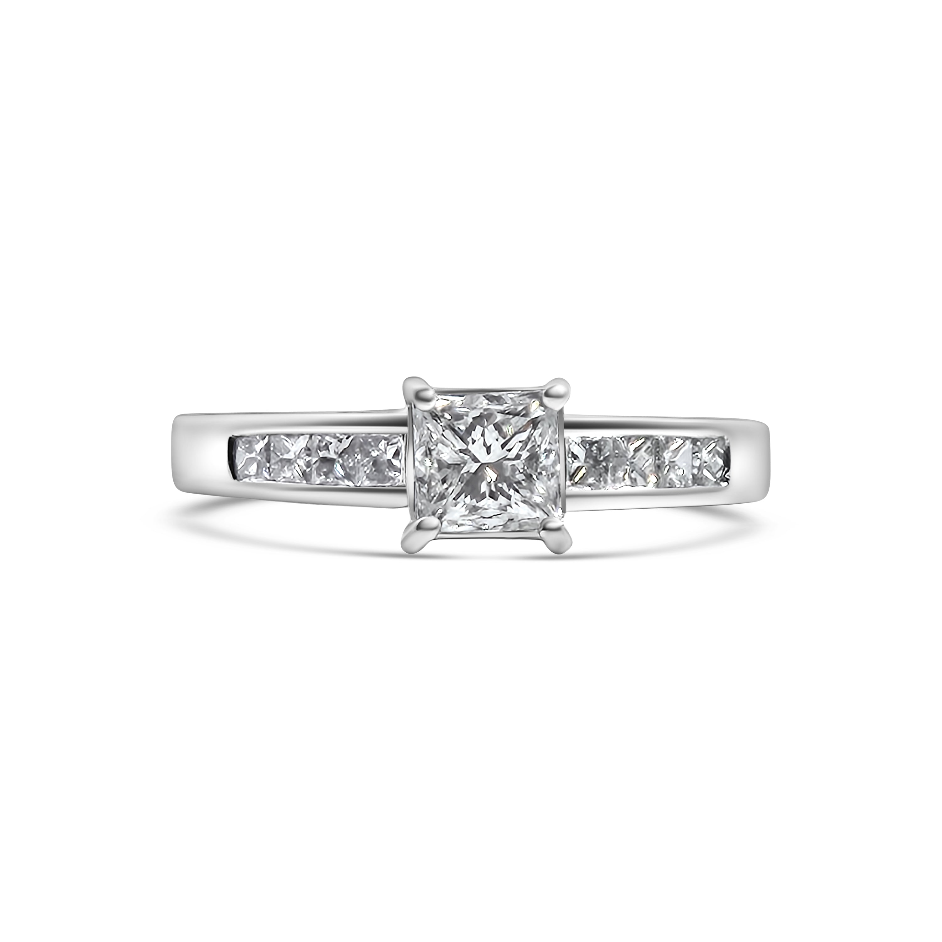 Platinum Princess Solitaire Diamond Engagement Ring