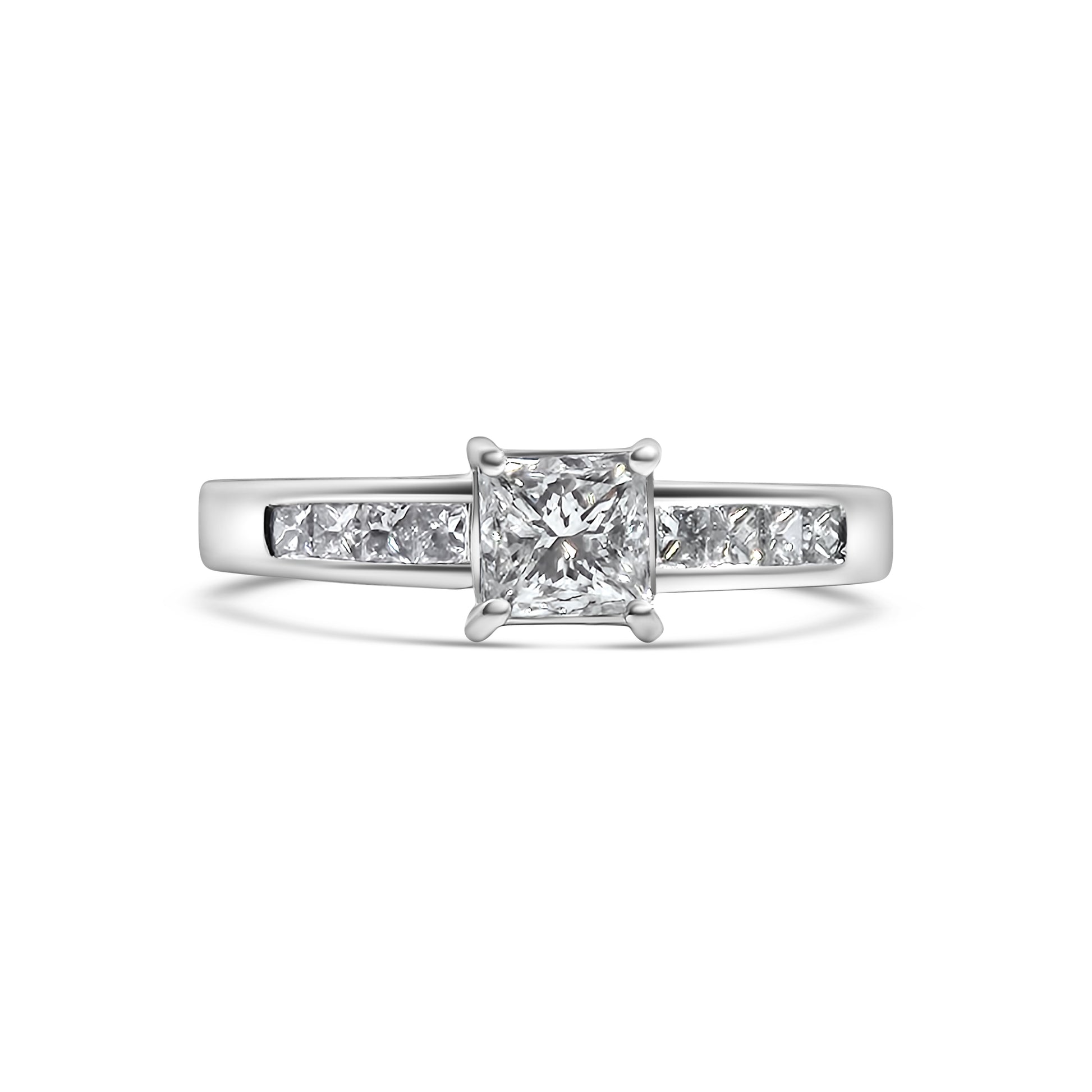 Platinum Princess Solitaire Diamond Engagement Ring