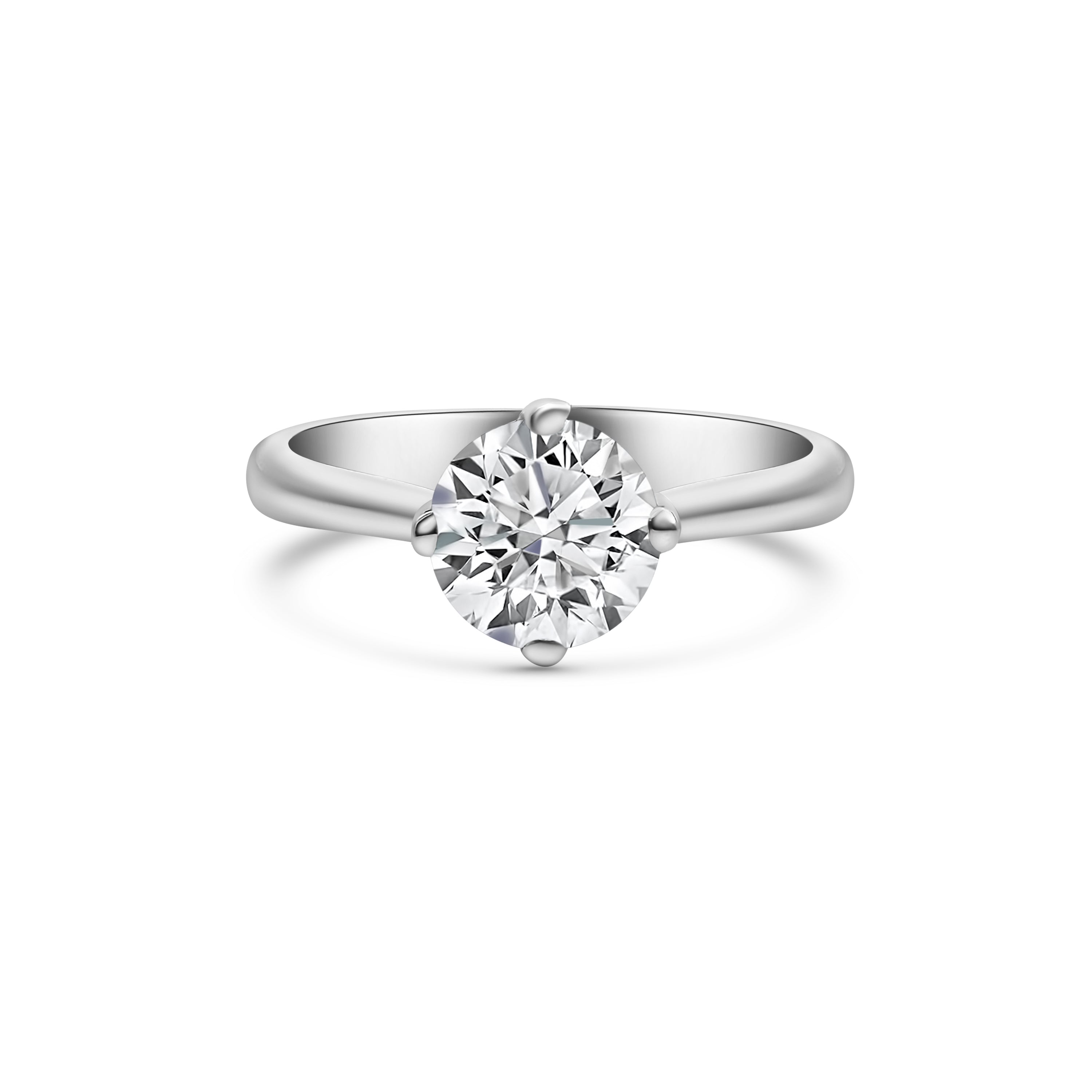 Brilliant Cut Platinum Solitaire Diamond Engagement Ring