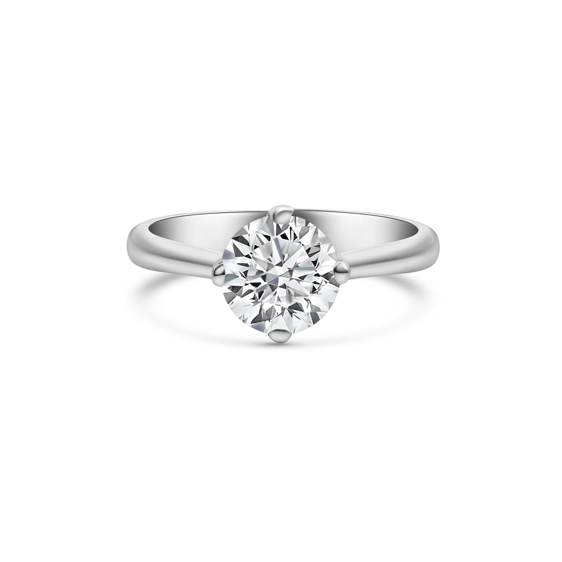 Brilliant Cut Platinum Solitaire Diamond Engagement Ring