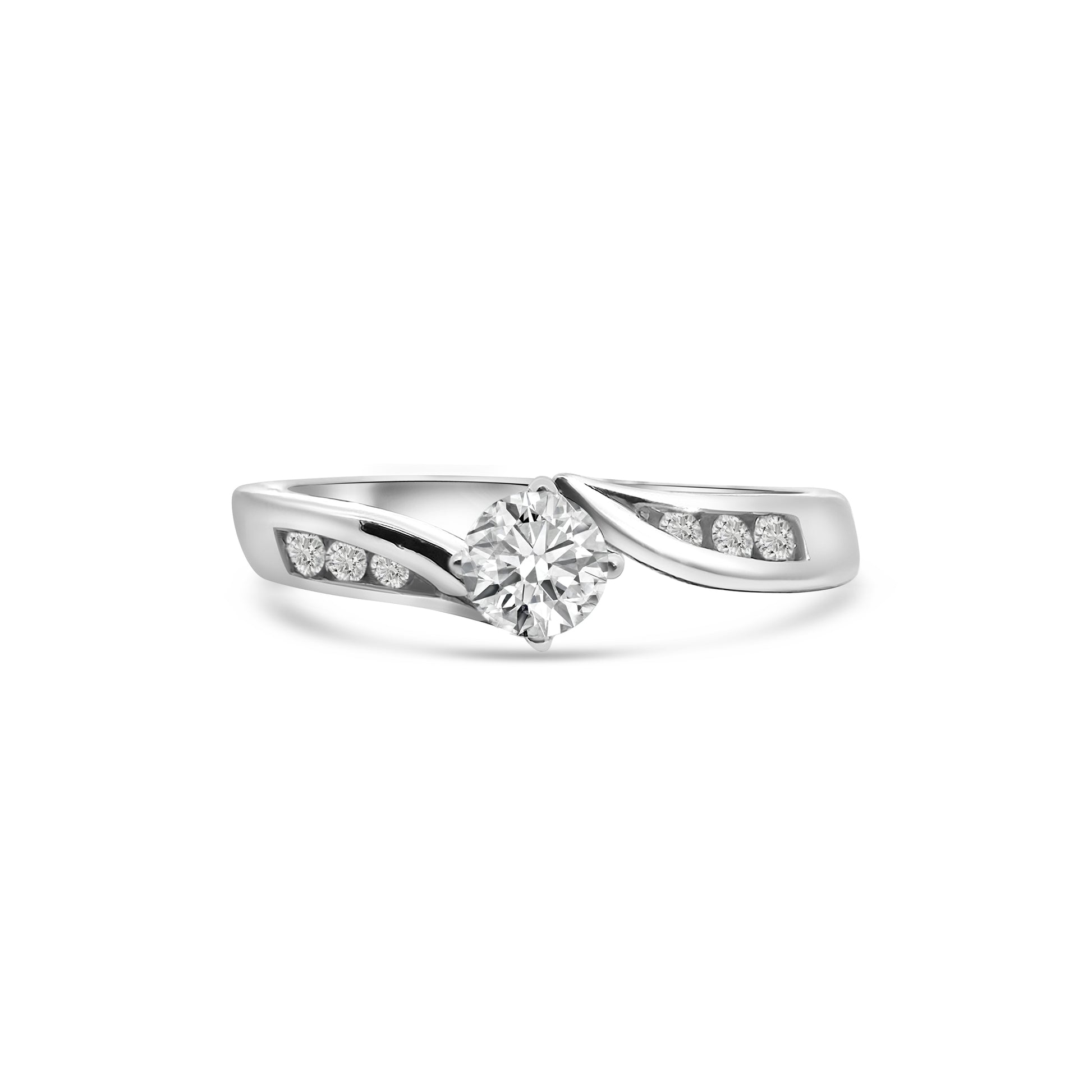 9kt Solitaire Twist Diamond Engagement Ring
