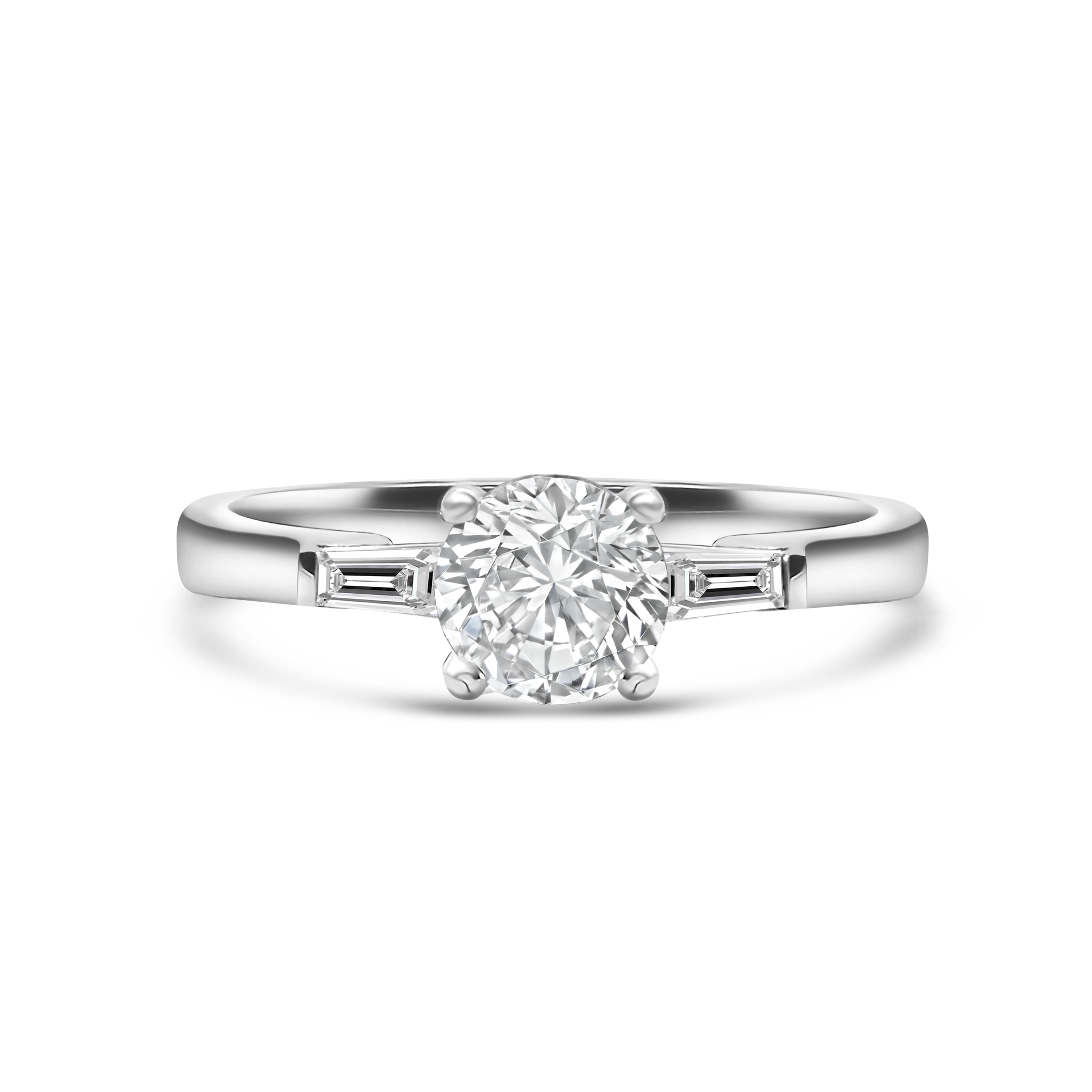 Brilliant Cut Platinum Solitaire Diamond Engagement Ring 