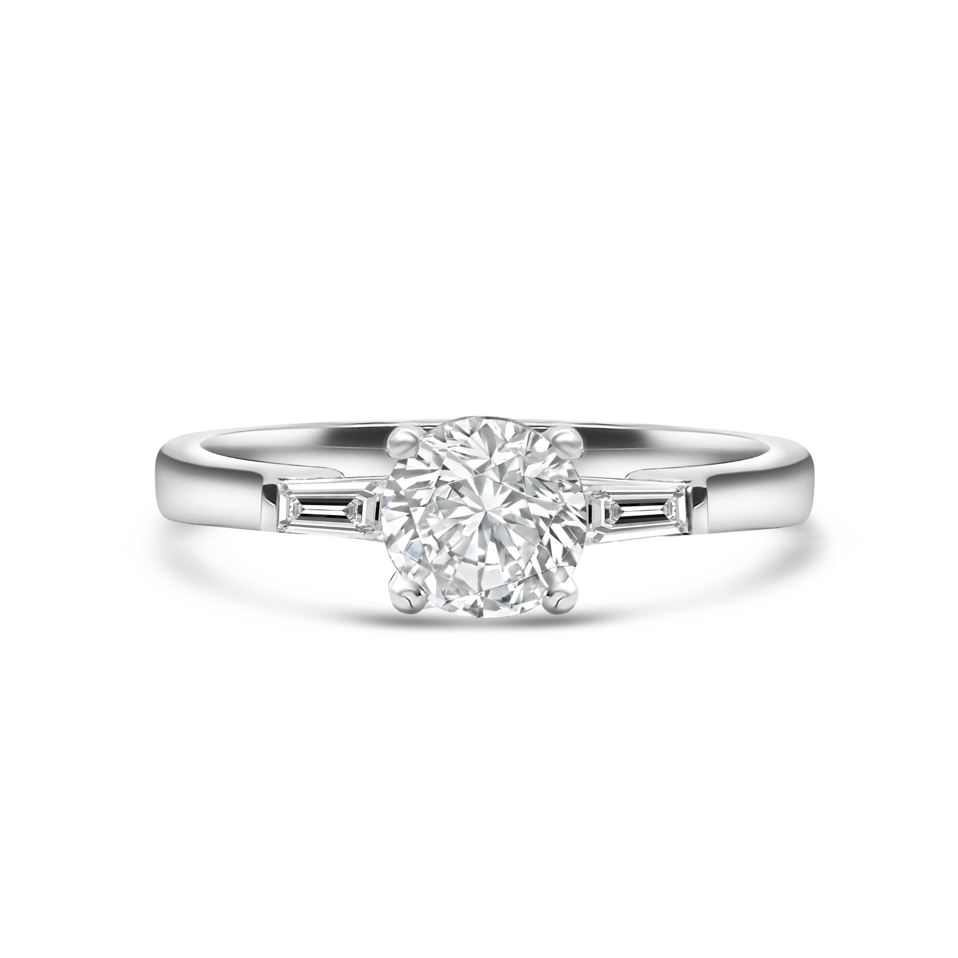 Brilliant Cut Platinum Solitaire Diamond Engagement Ring 