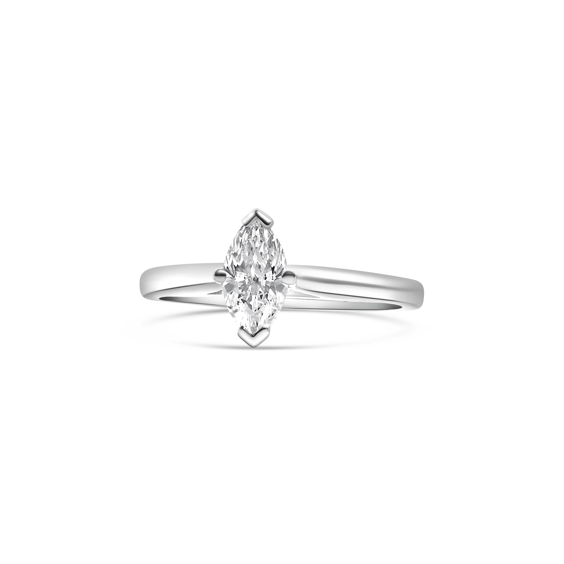 Platinum Marquise Solitaire Diamond Engagement Ring