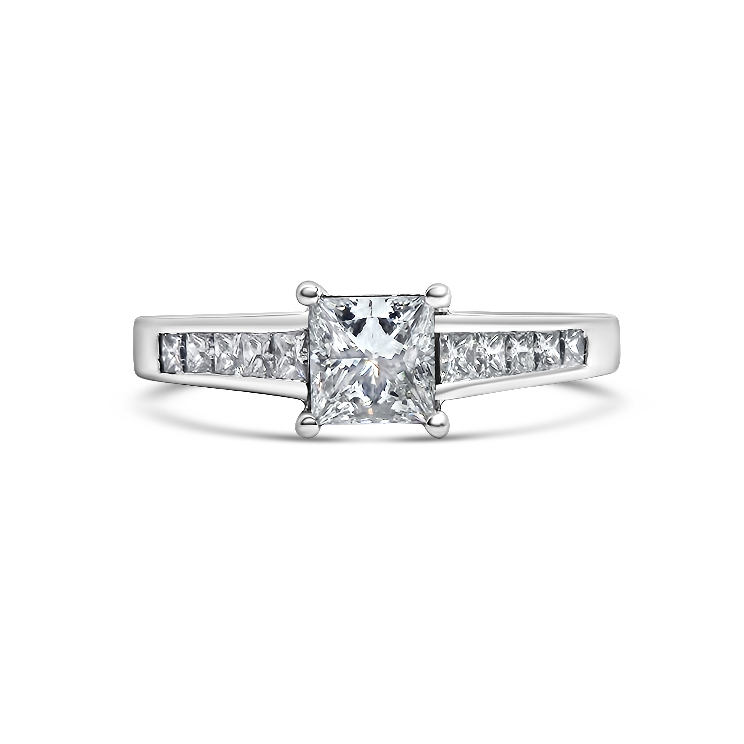 Platinum Princess Cut Solitaire Diamond Engagement Ring