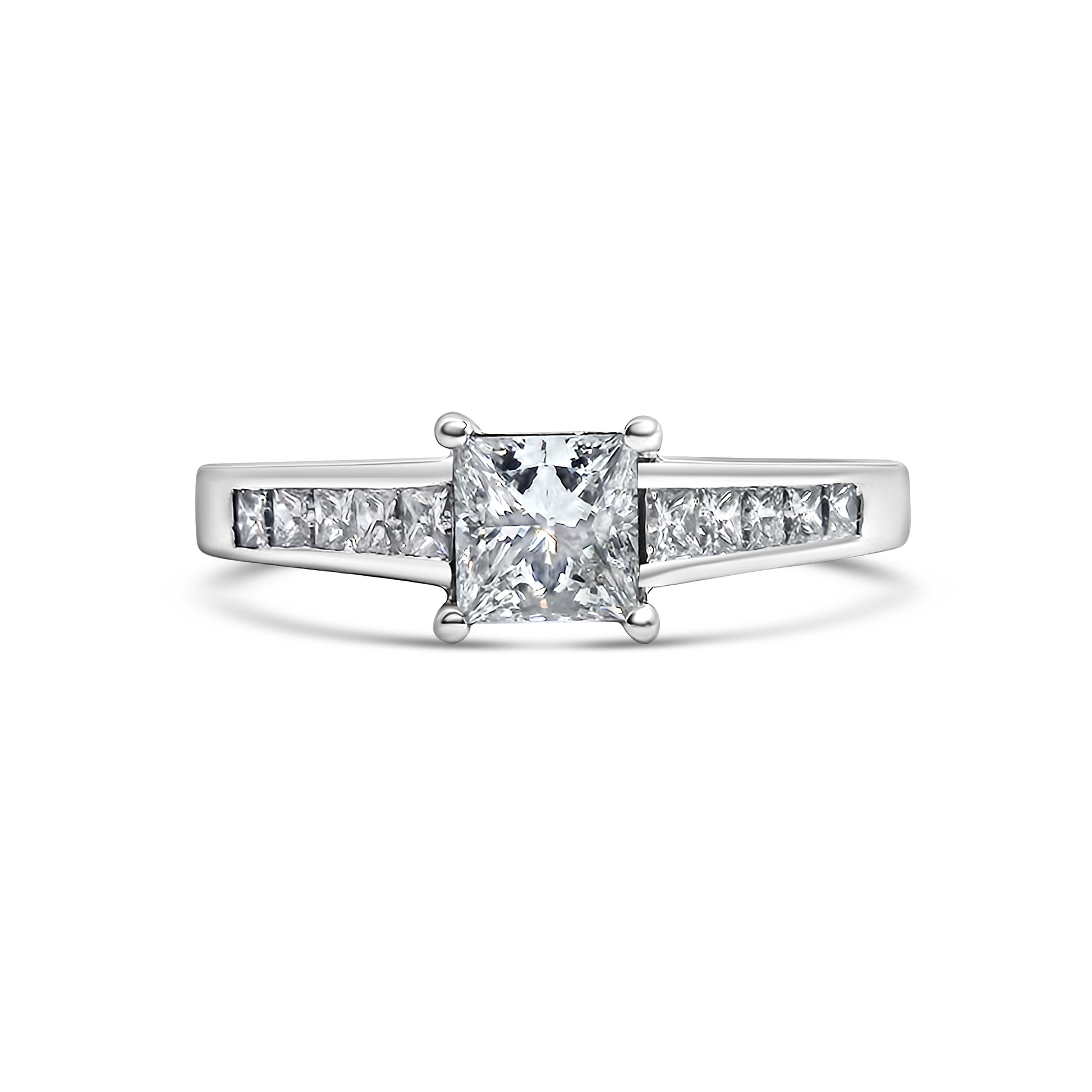 Platinum Princess Cut Solitaire Diamond Engagement Ring