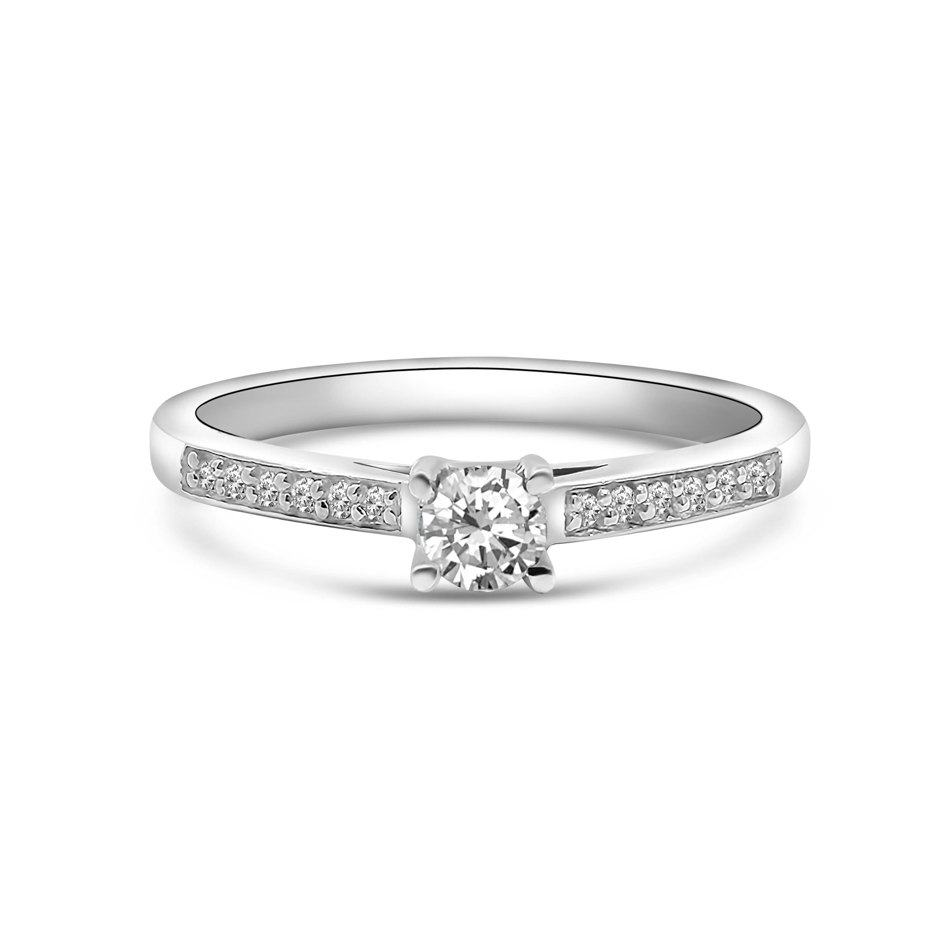 9kt Solitaire Diamond Engagement Ring