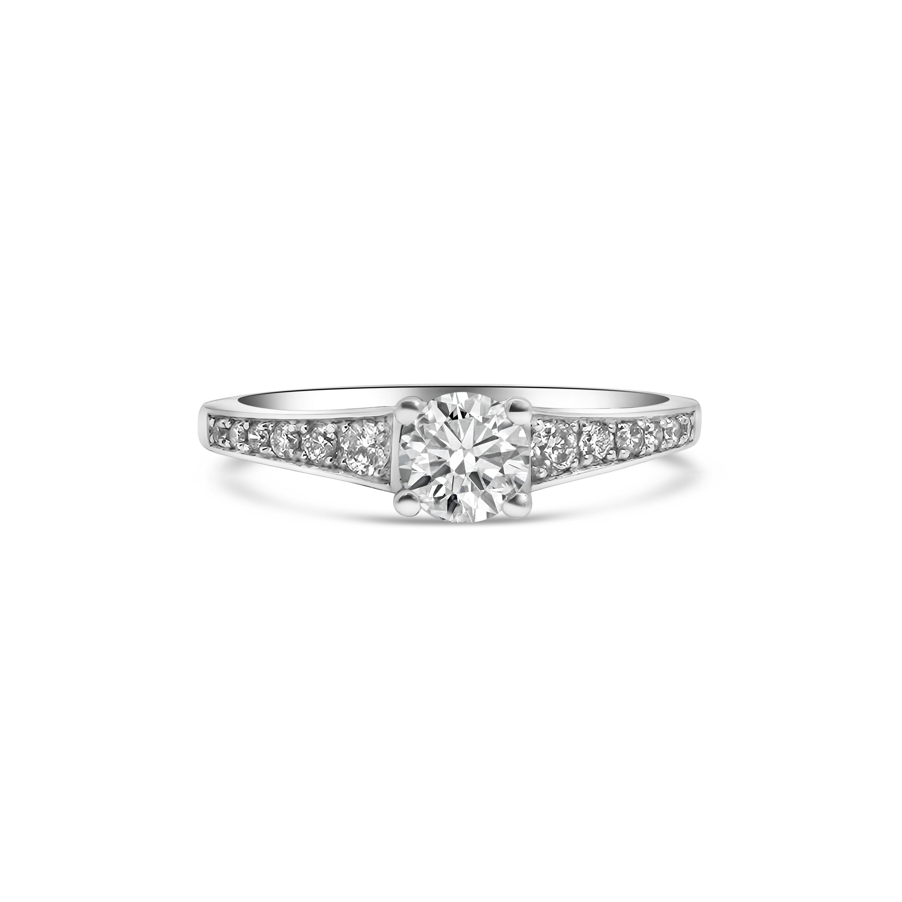 18kt Solitaire Diamond With Fancy Mount Engagement Ring