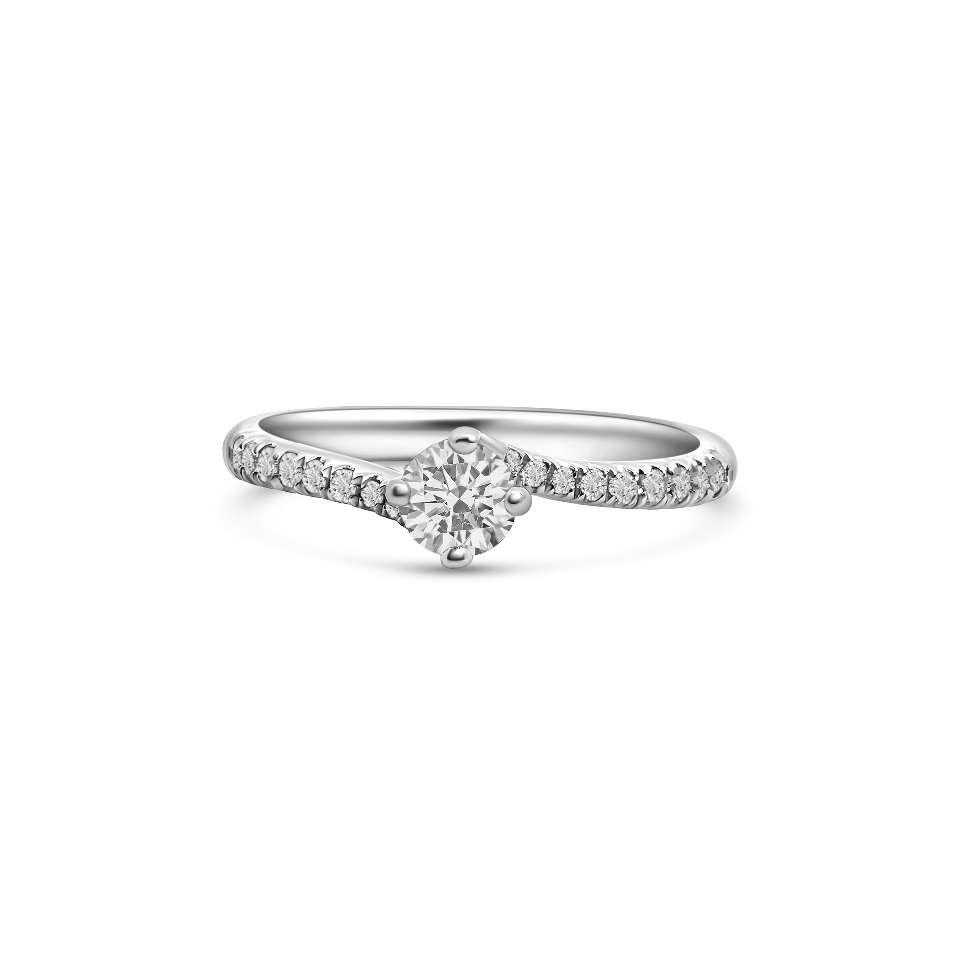 Platinum Twist Solitaire Diamond Engagement Ring
