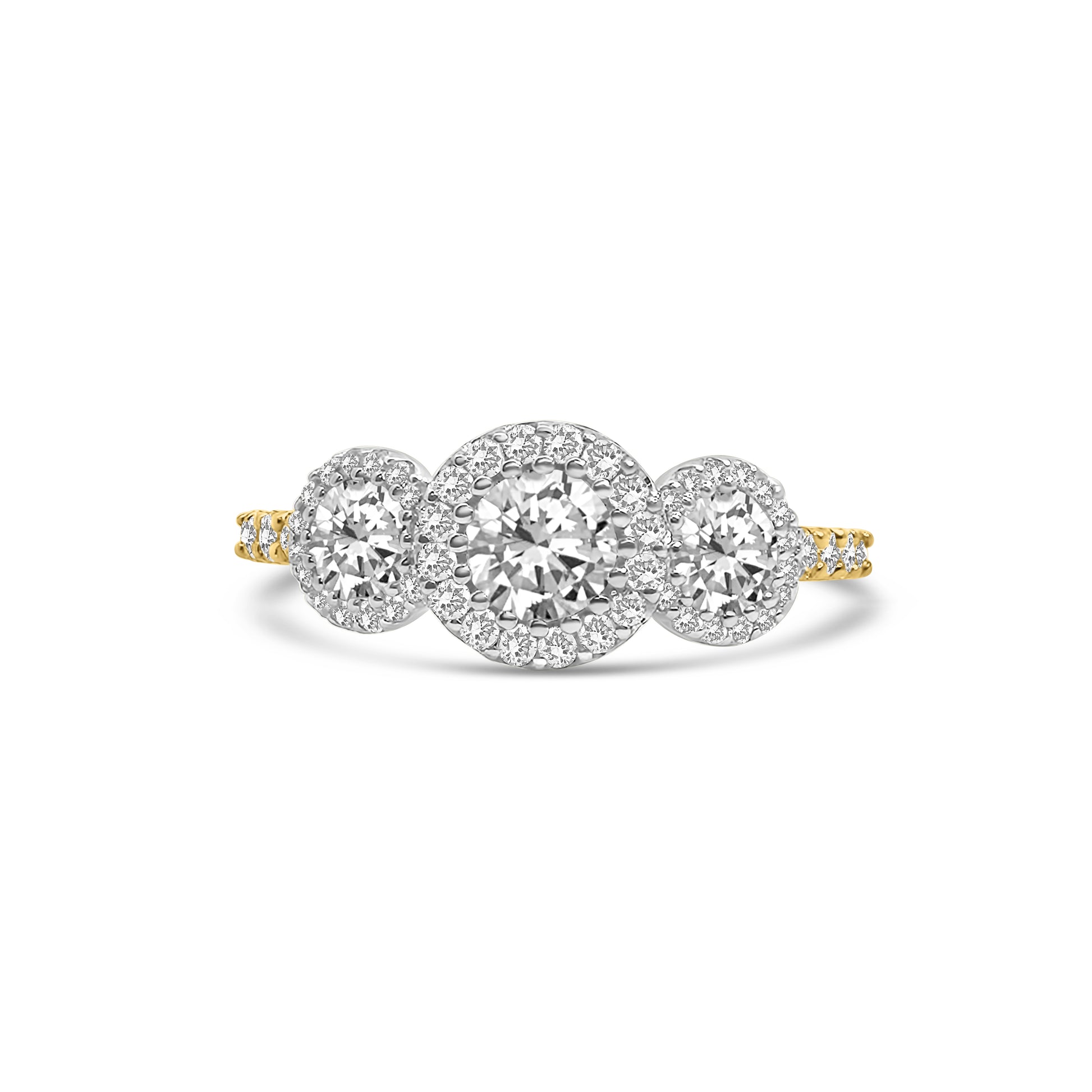 18kt Three stone Engagement Ring