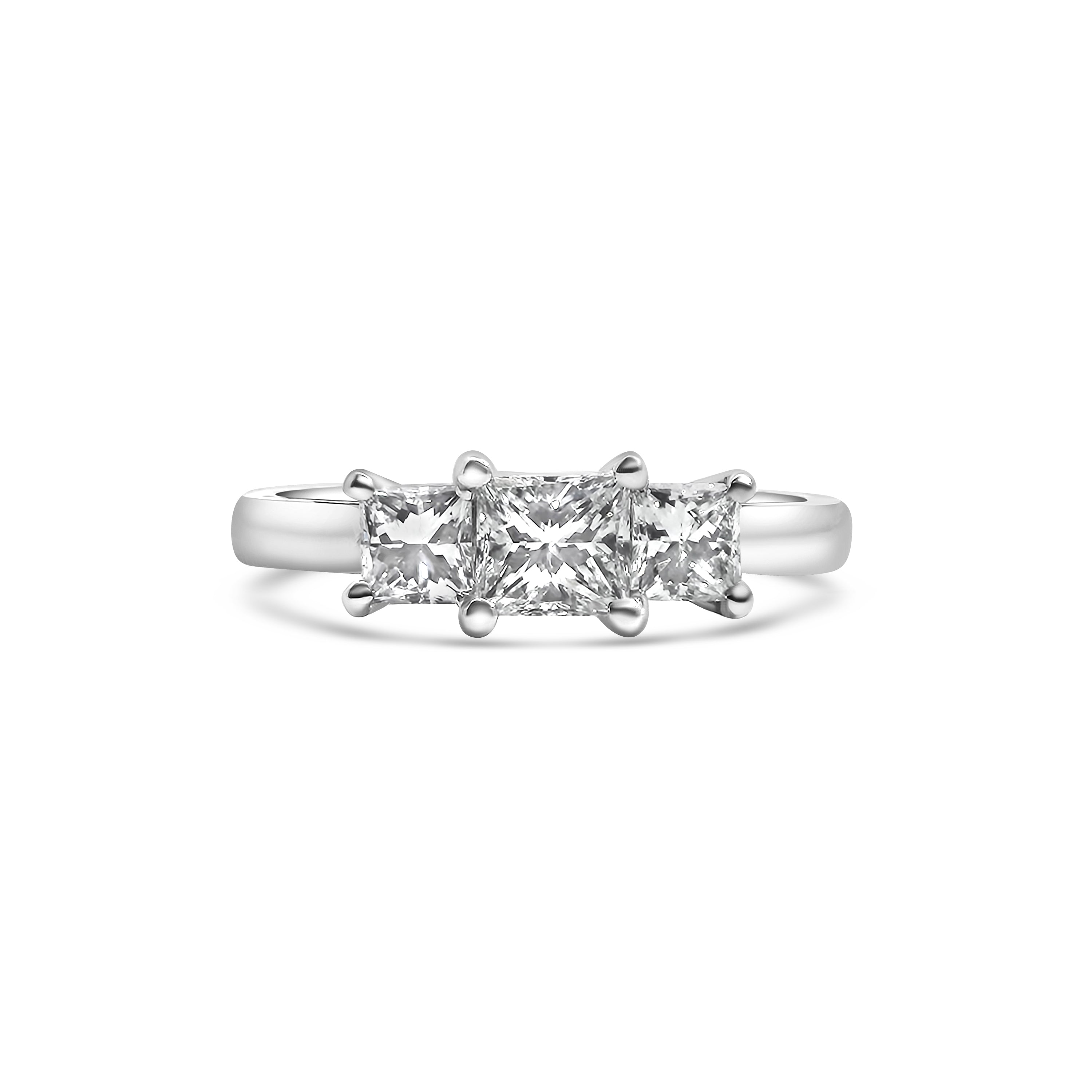 Platinum Three Stone Diamond Engagement Ring
