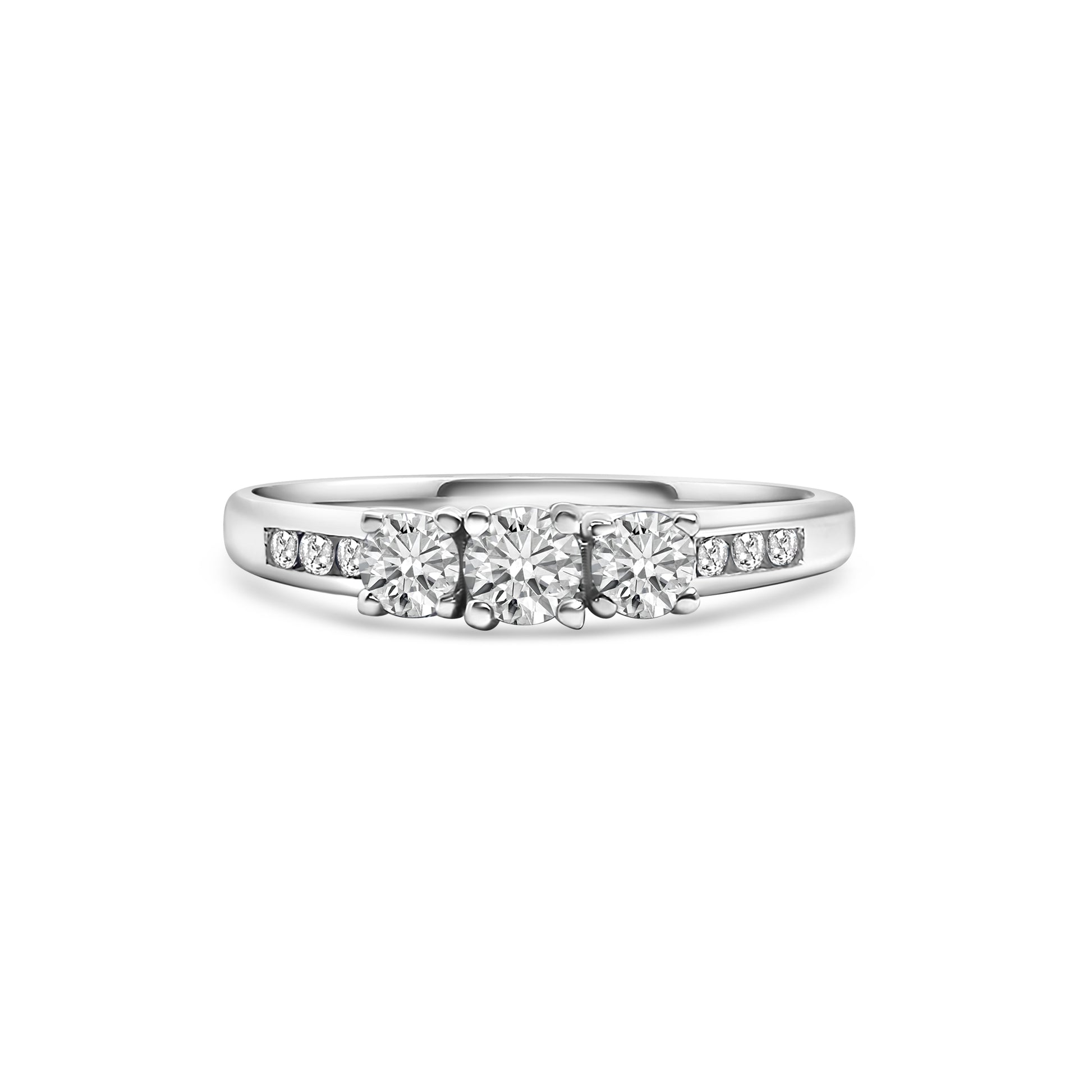 18kt Brilliant Cut Diamond Three Stone Engagement Ring
