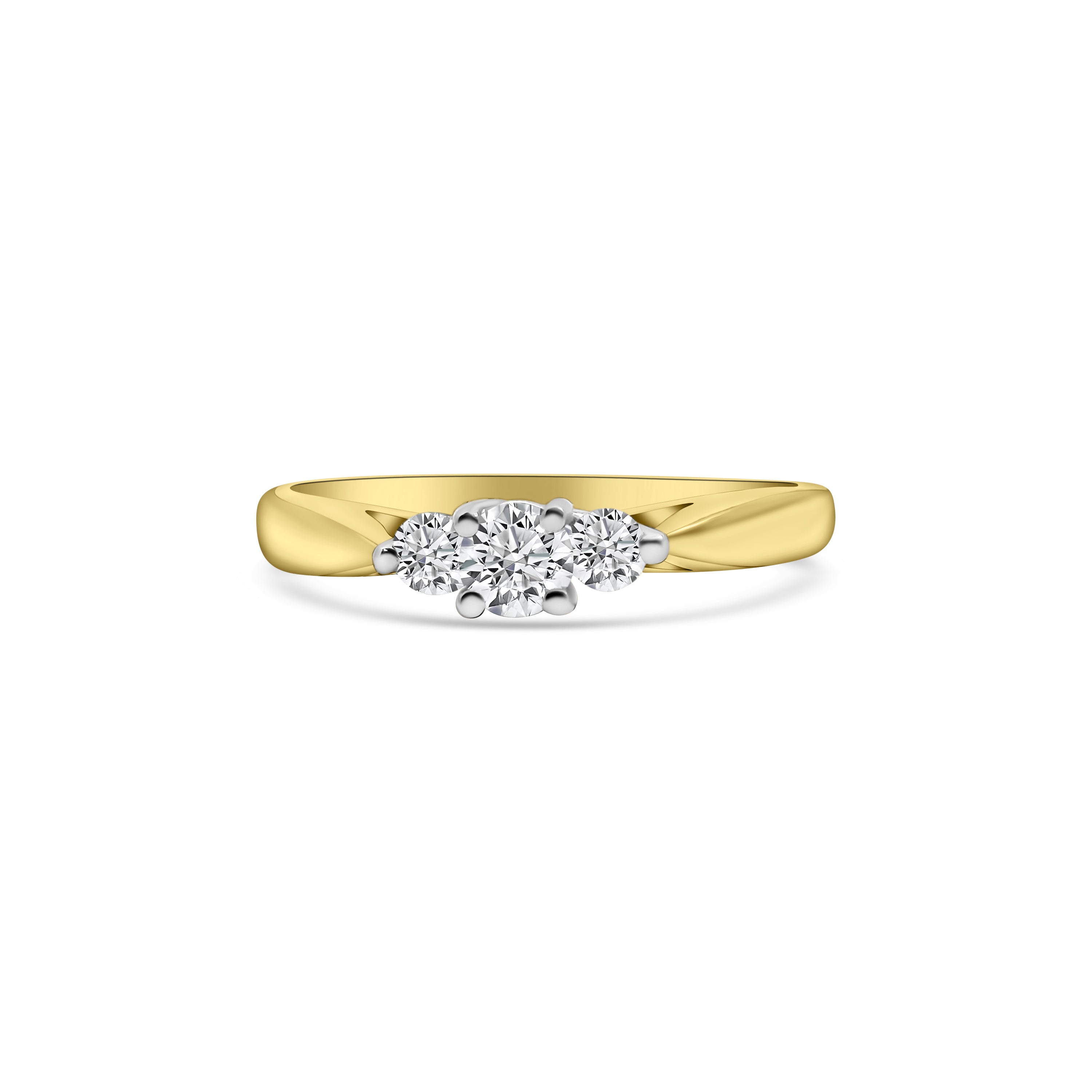 9kt Three Stone Diamond Engagement Ring
