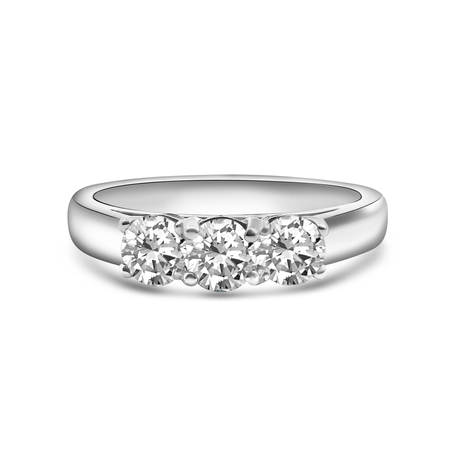 18kt Three Stone Diamond Engagement Ring