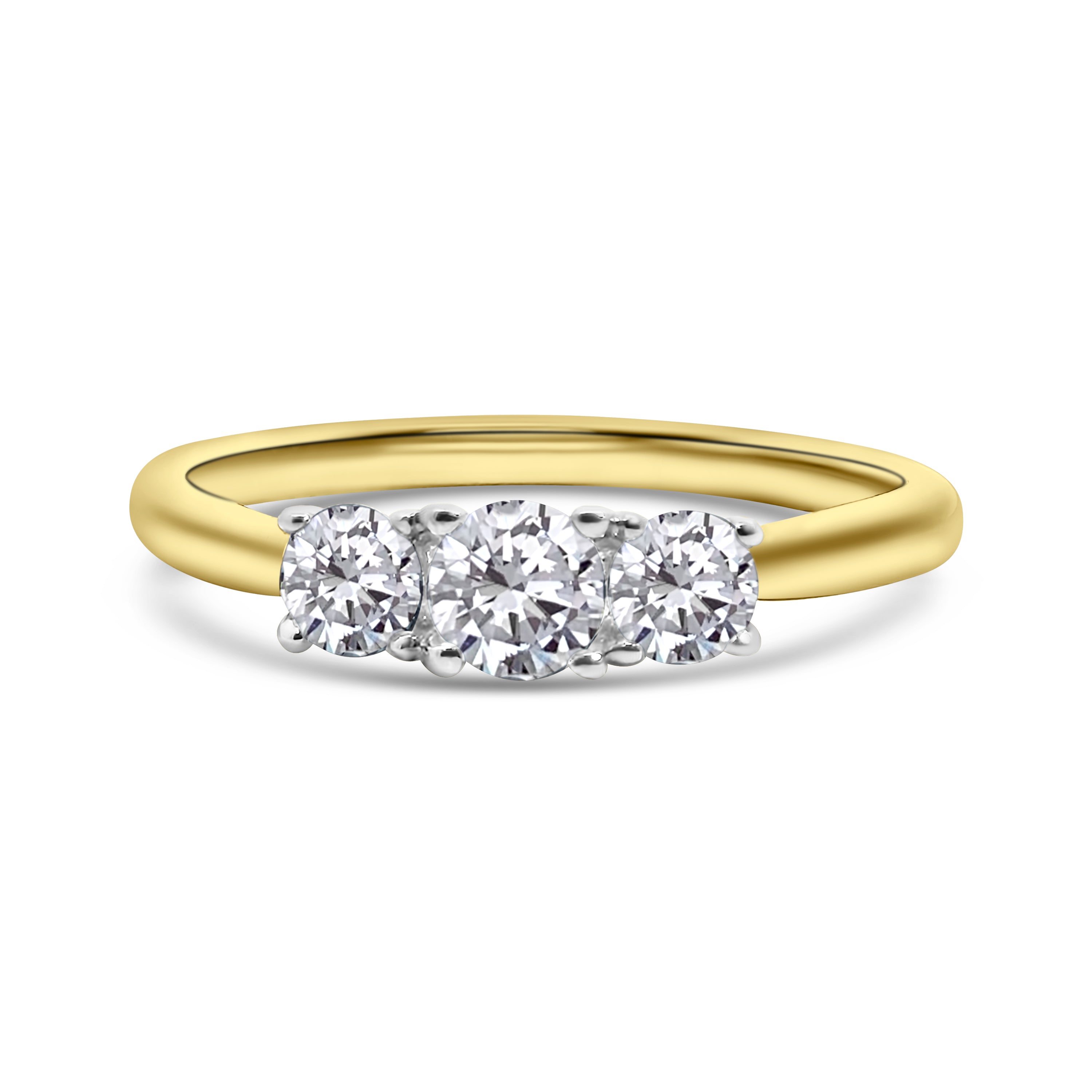 18kt Three Stone Diamond Engagement Ring