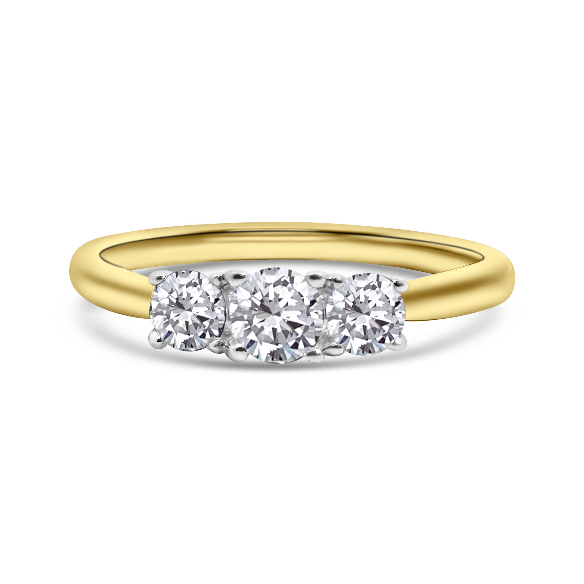 18kt Three Stone Diamond Engagement Ring