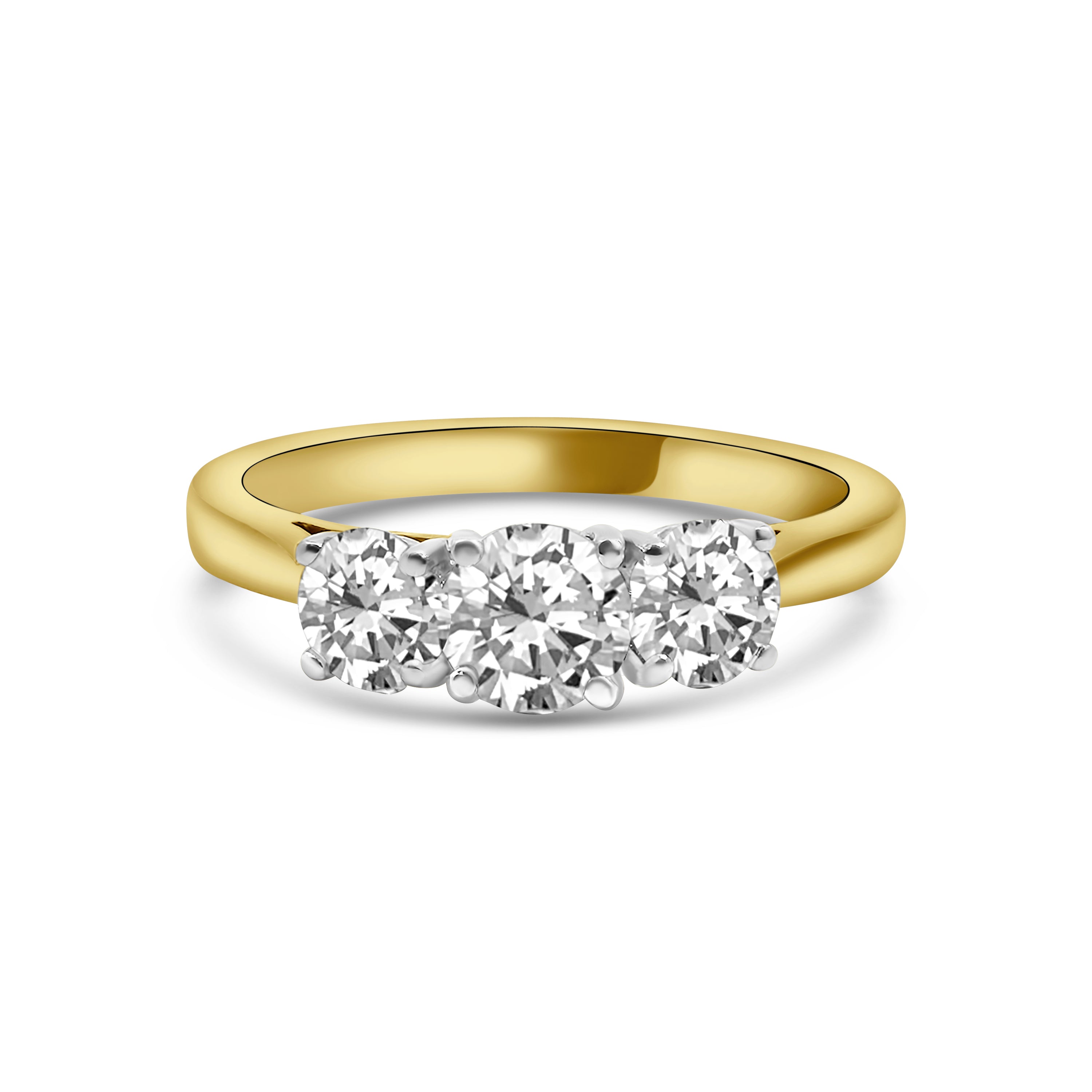 18kt Brilliant Cut Three Stone Diamond Engagement Ring