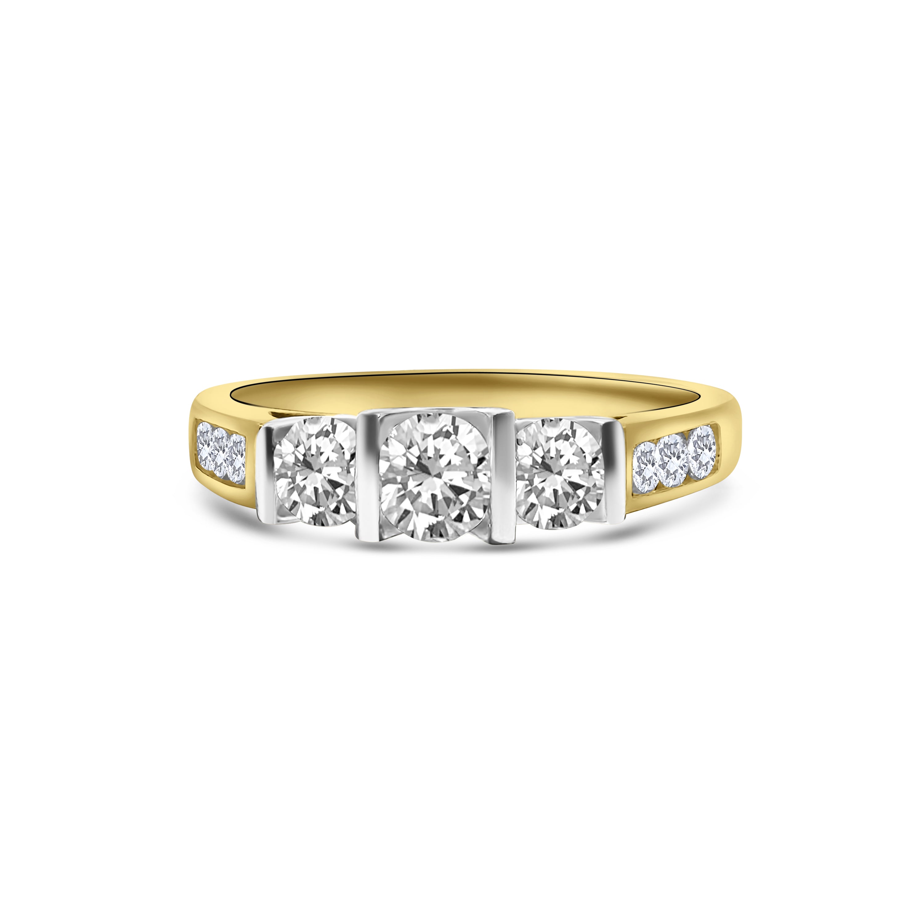 18kt Three Stone Diamond Engagement Ring