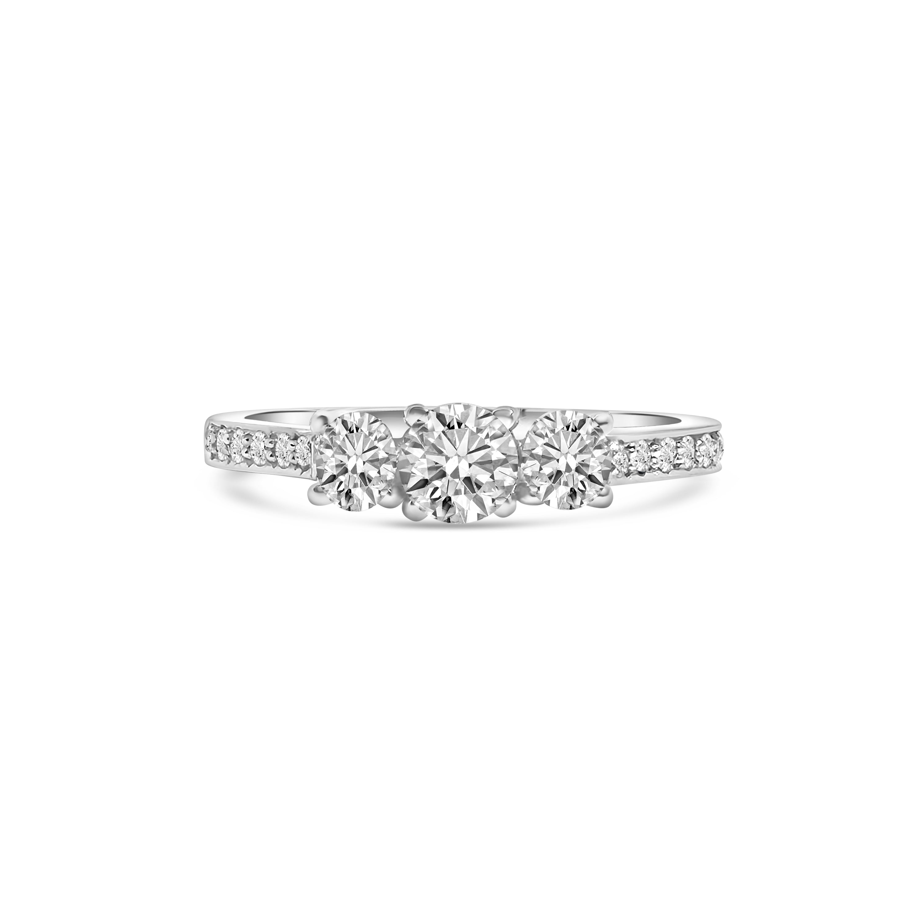 18kt Brilliant Cut Diamond Three Stone Engagement Ring
