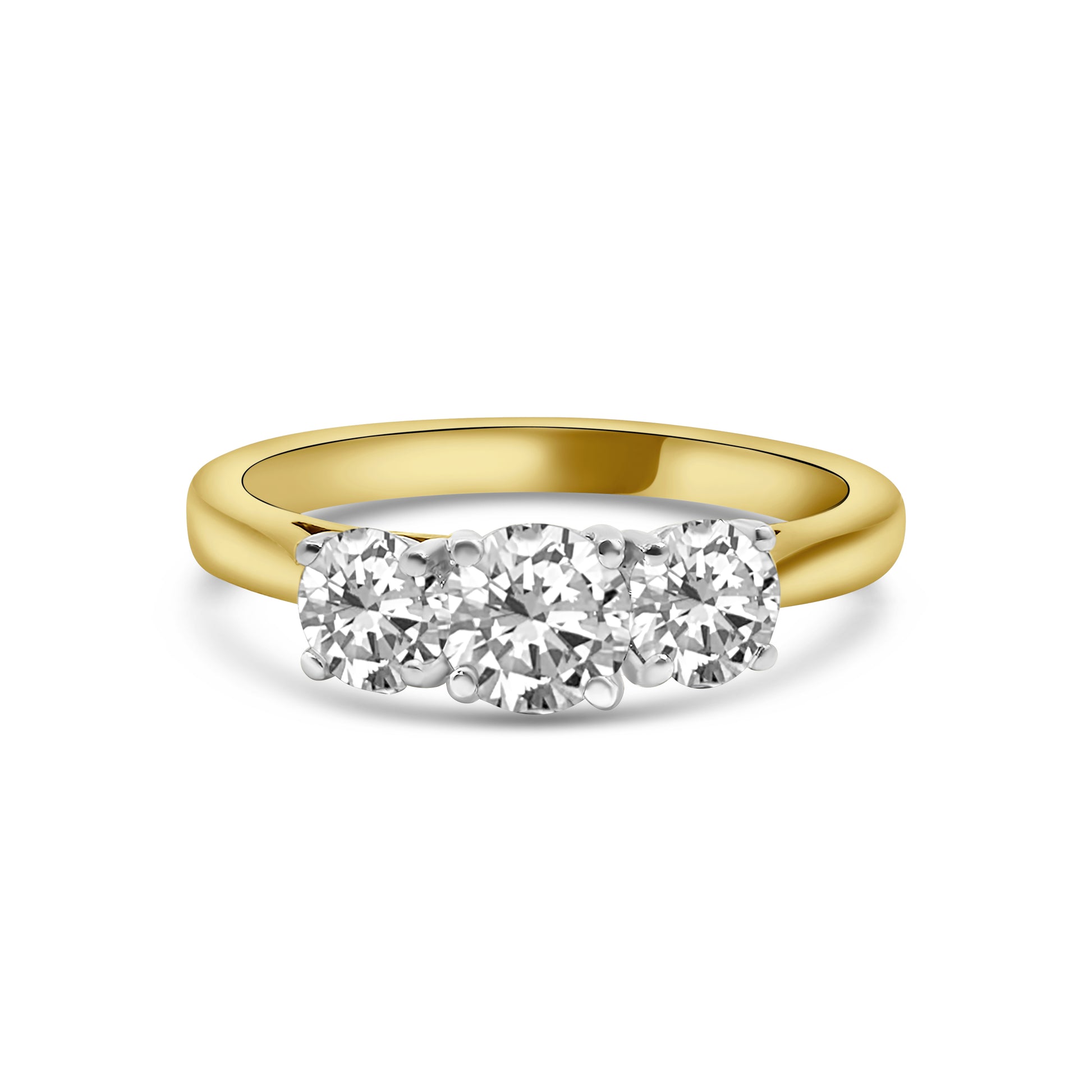 18kt Brilliant Cut Three Stone Diamond Engagement Ring