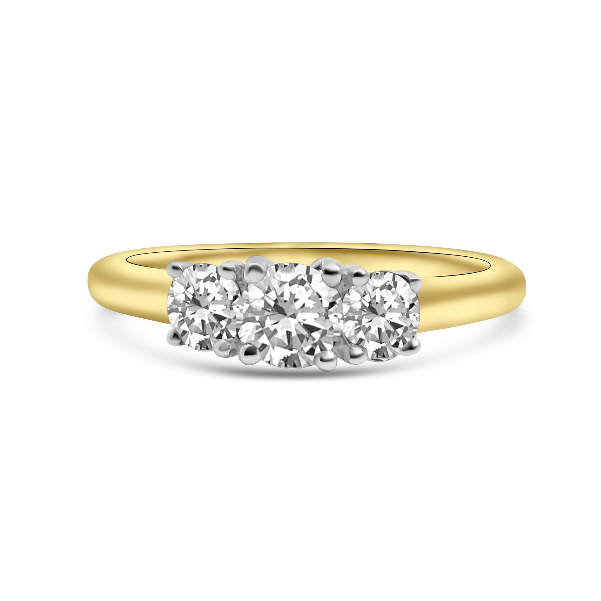 18kt Brilliant Cut Three Stone Diamond Engagement Ring