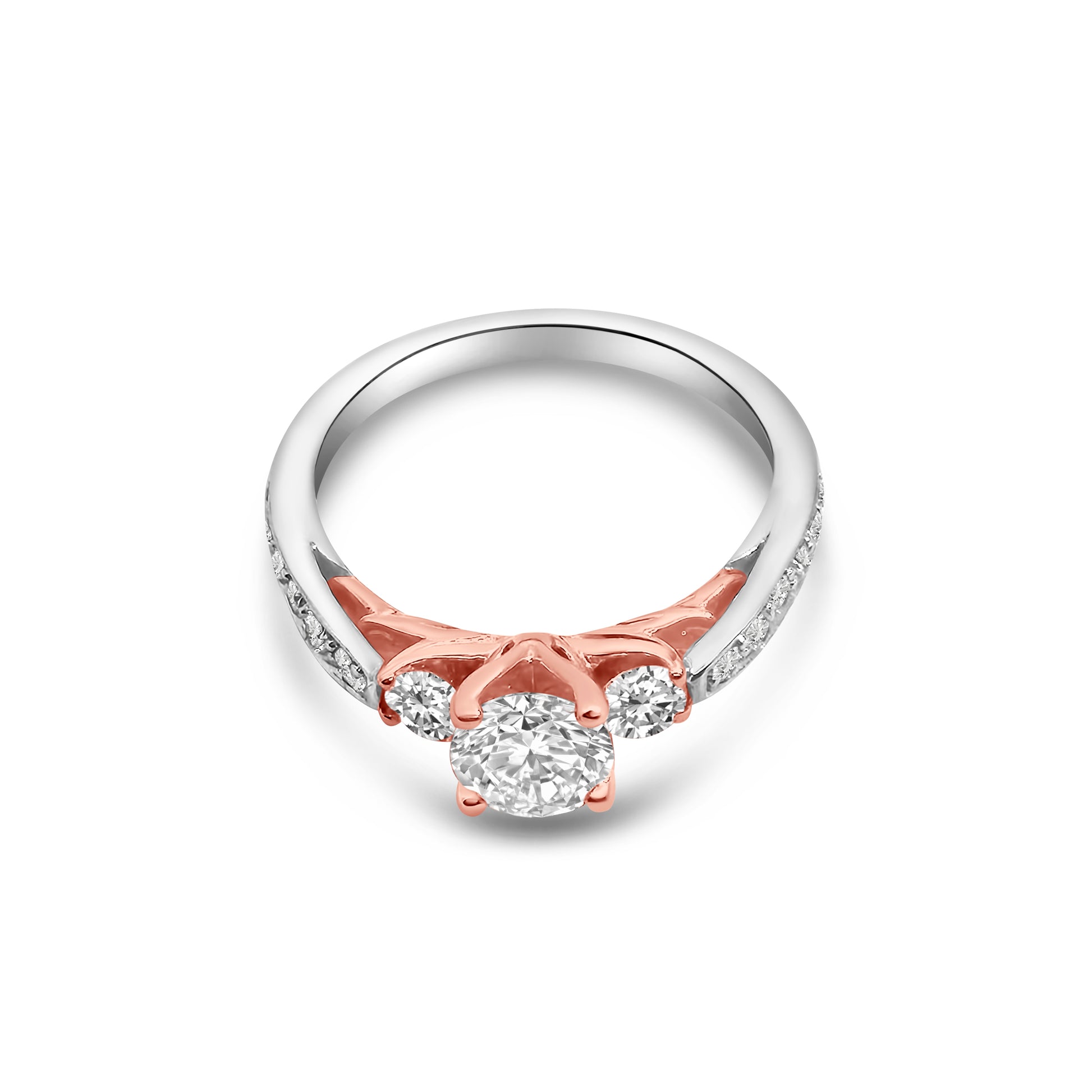 18kt Three Stone Diamond Engagement Ring