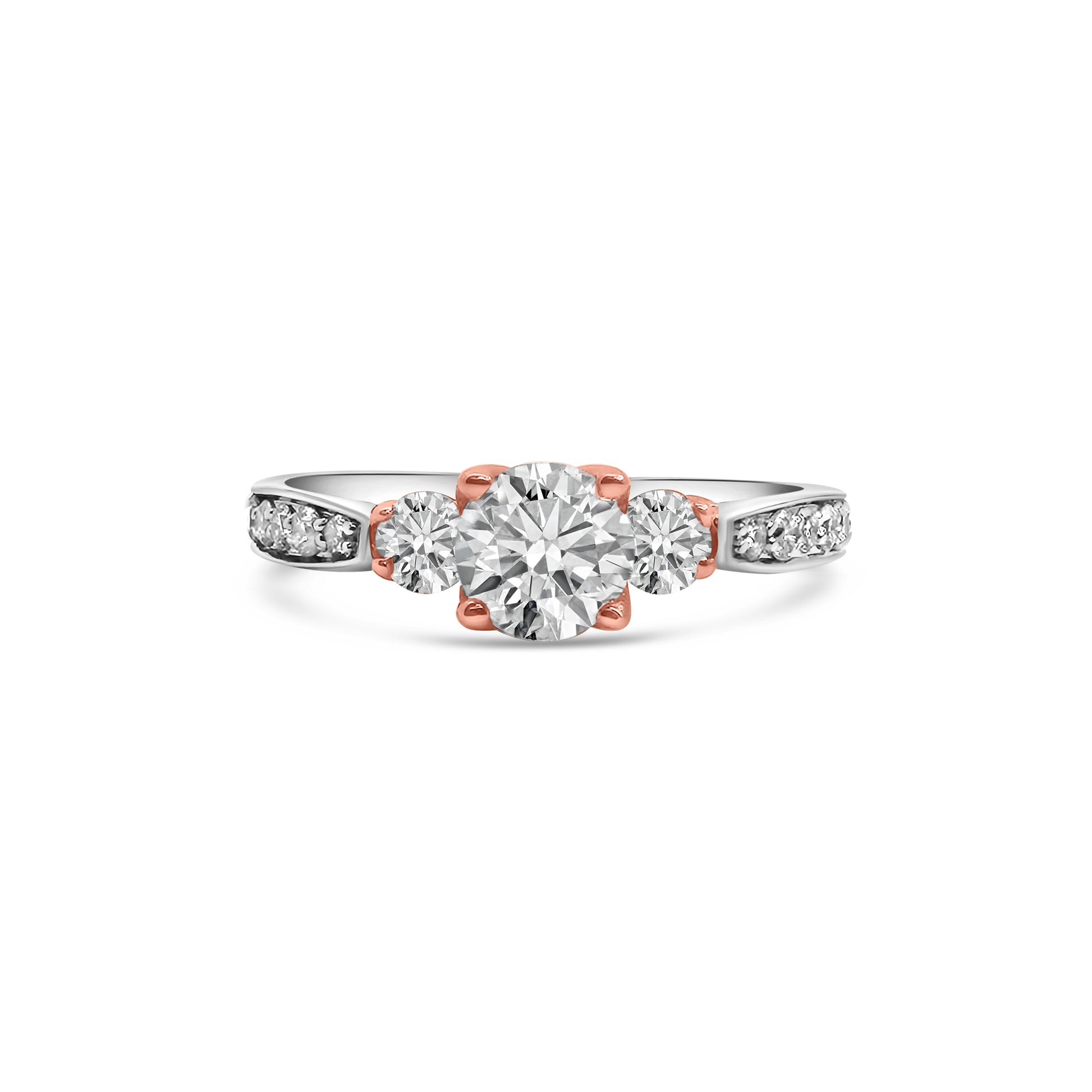 18kt Three Stone Diamond Engagement Ring