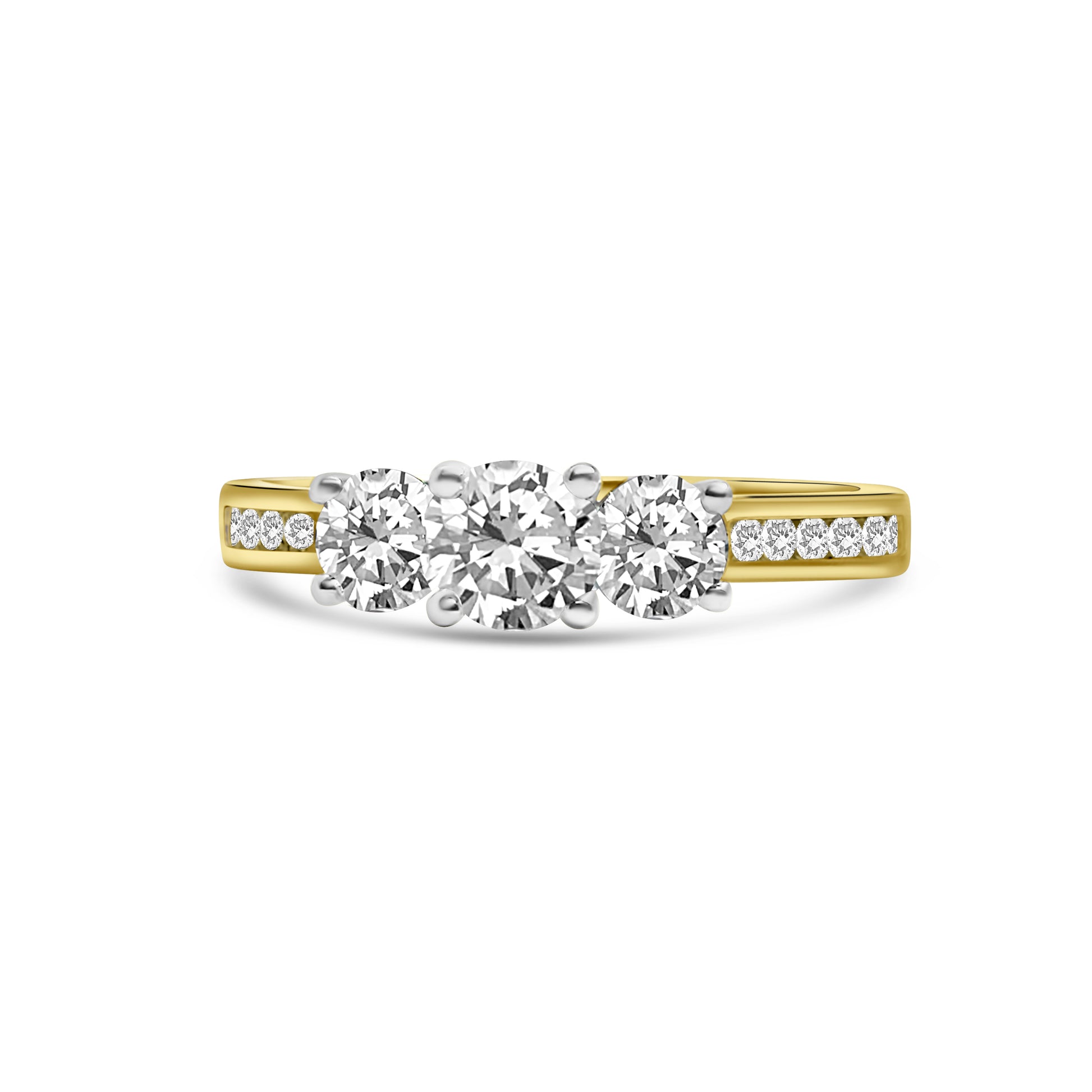 18kt Three Stone Diamond Engagement Ring