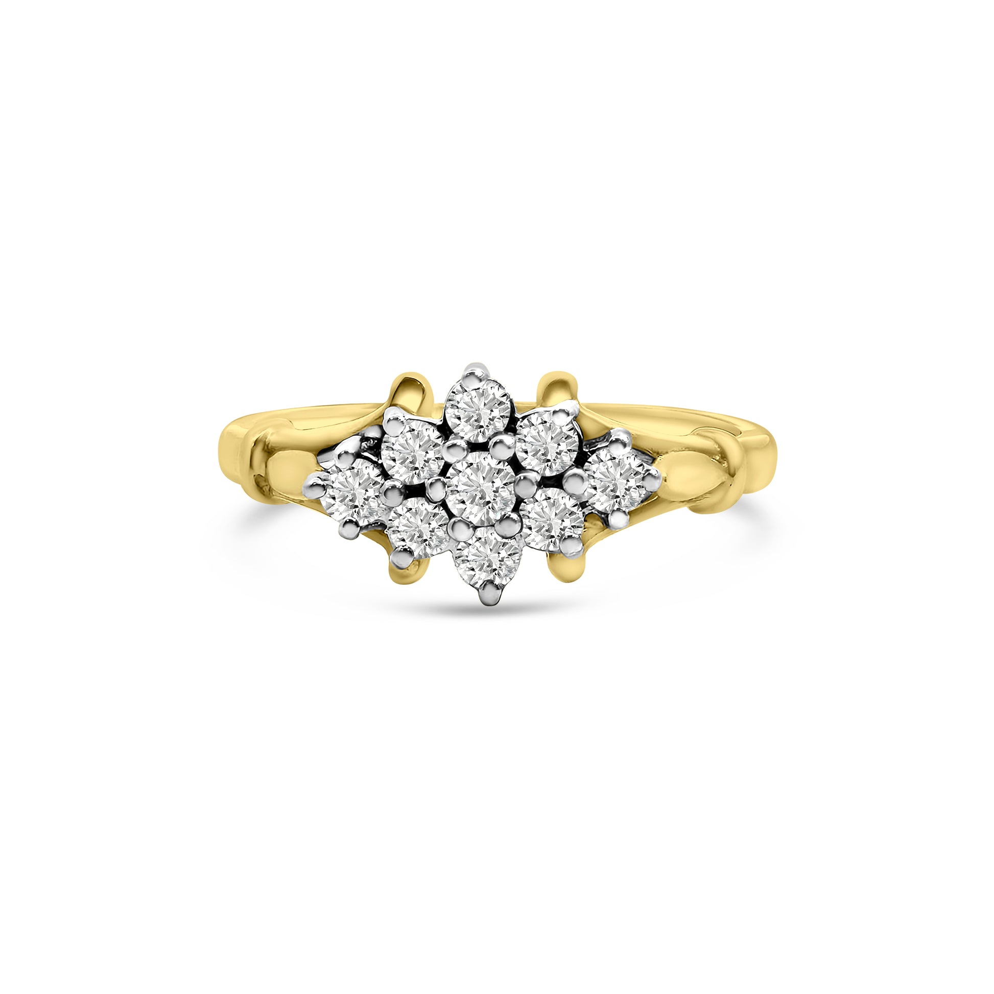 18kt Nine Stone Diamond Engagement Ring