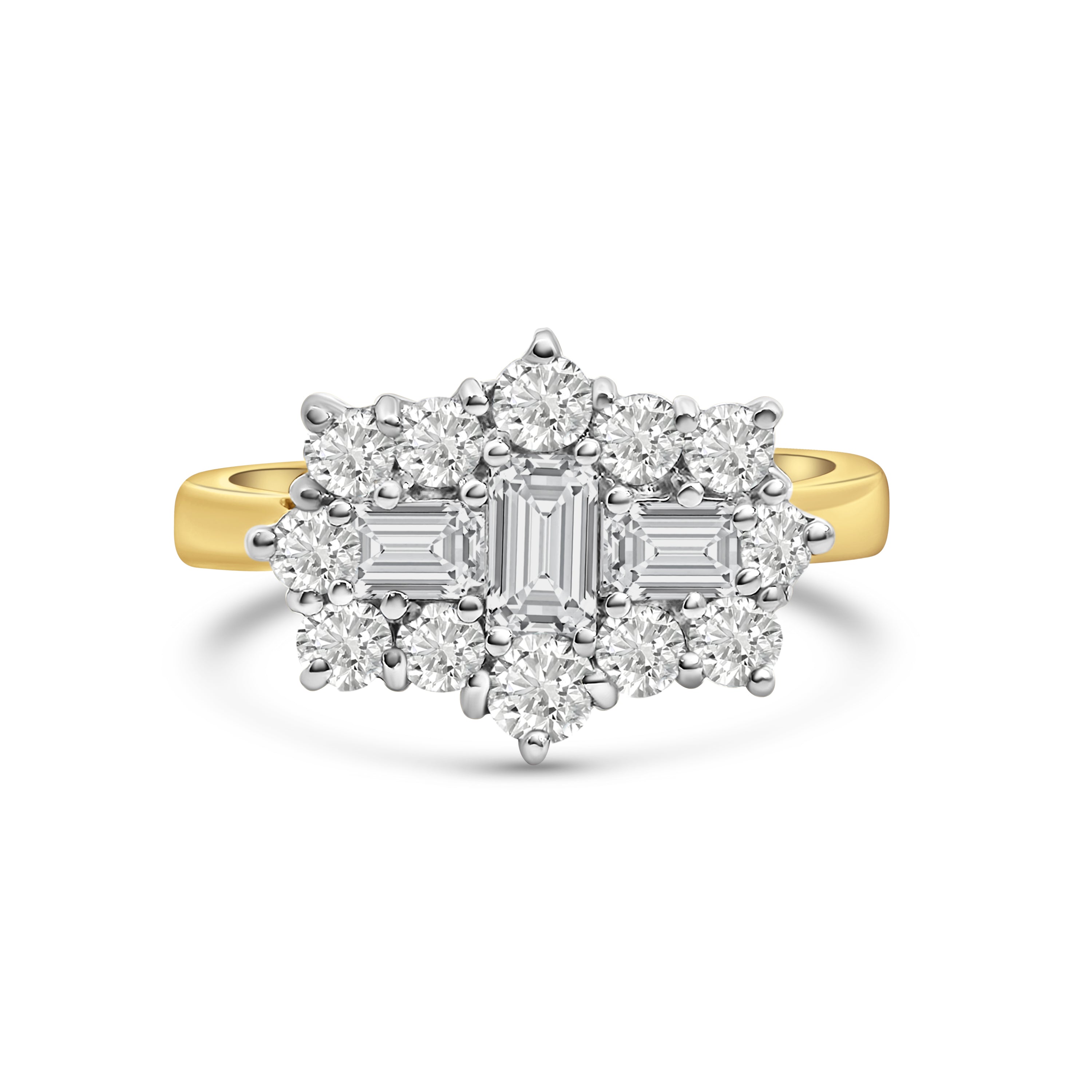 18kt Baguette and Brilliant Diamond Engagement Ring