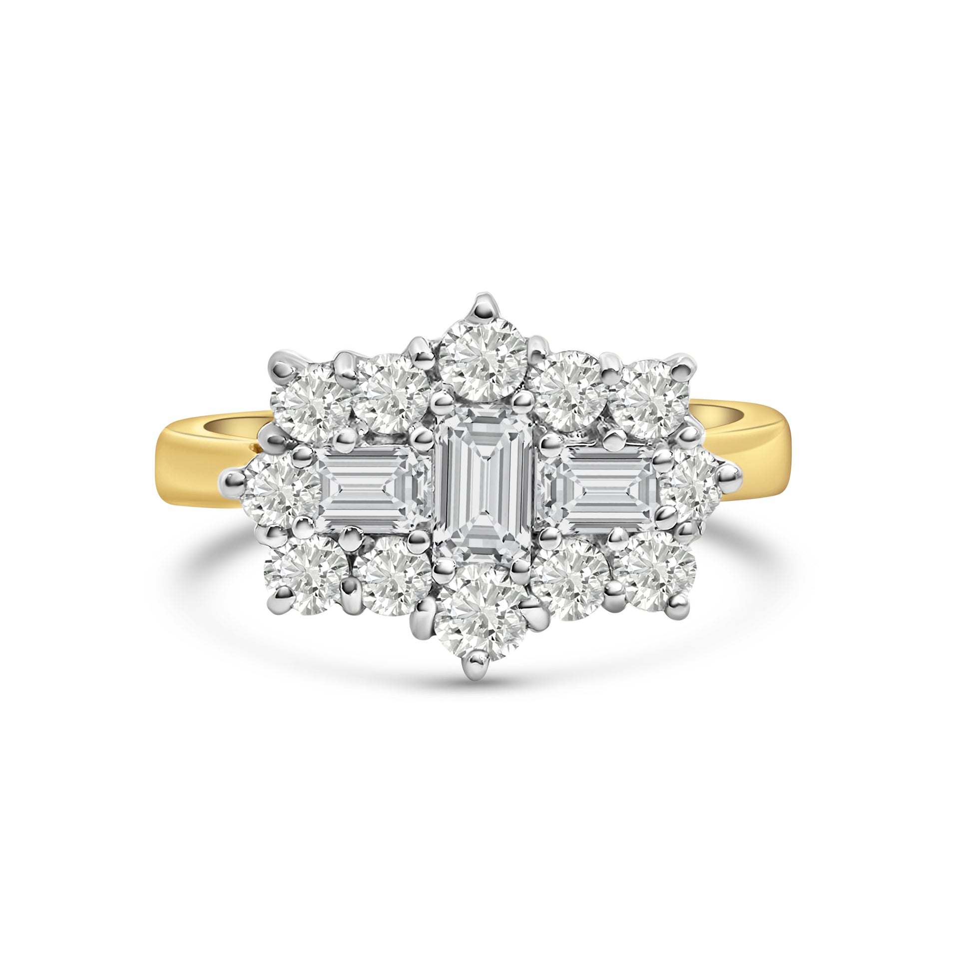18kt Baguette and Brilliant Diamond Engagement Ring