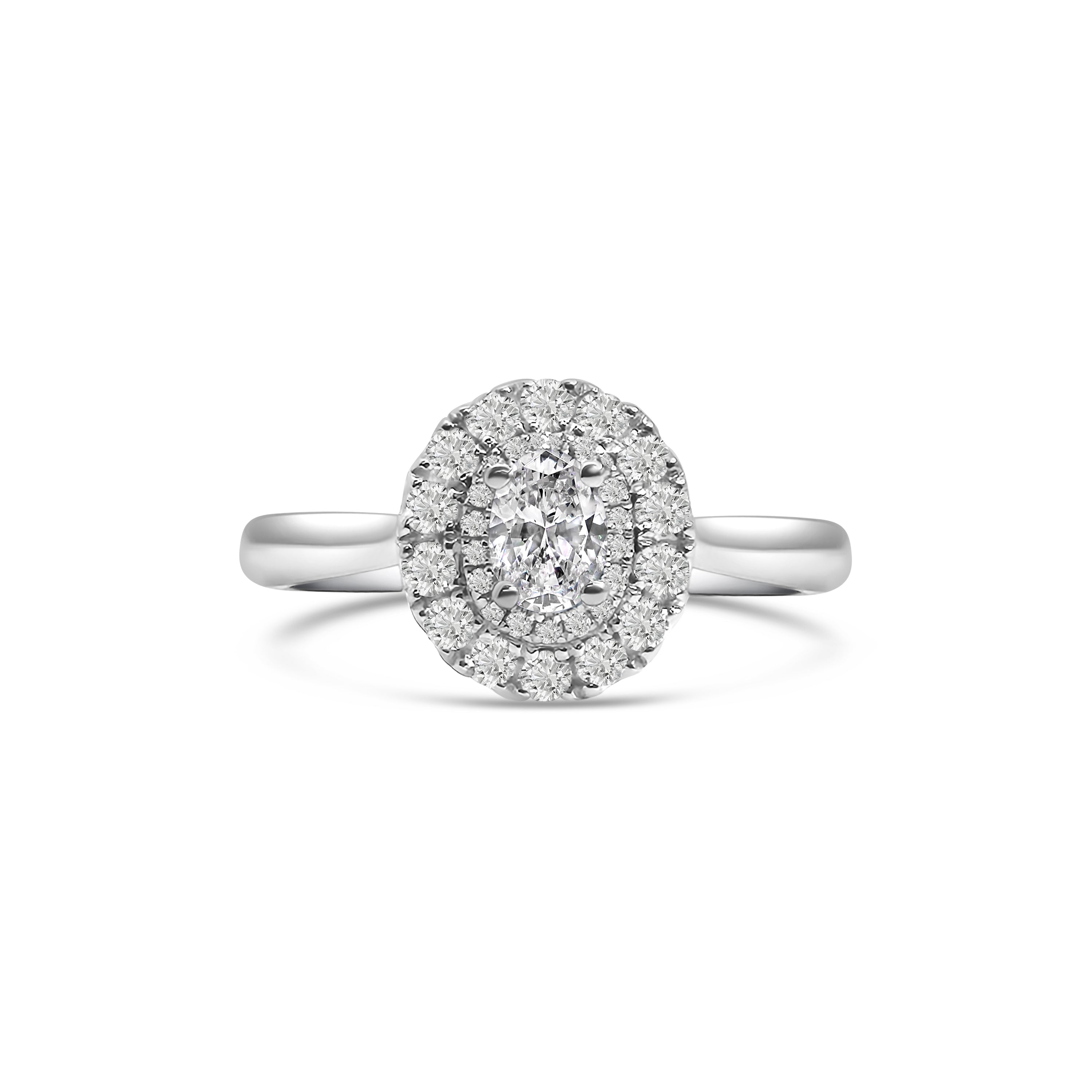 Oval Cut Platinum Diamond Engagement Ring