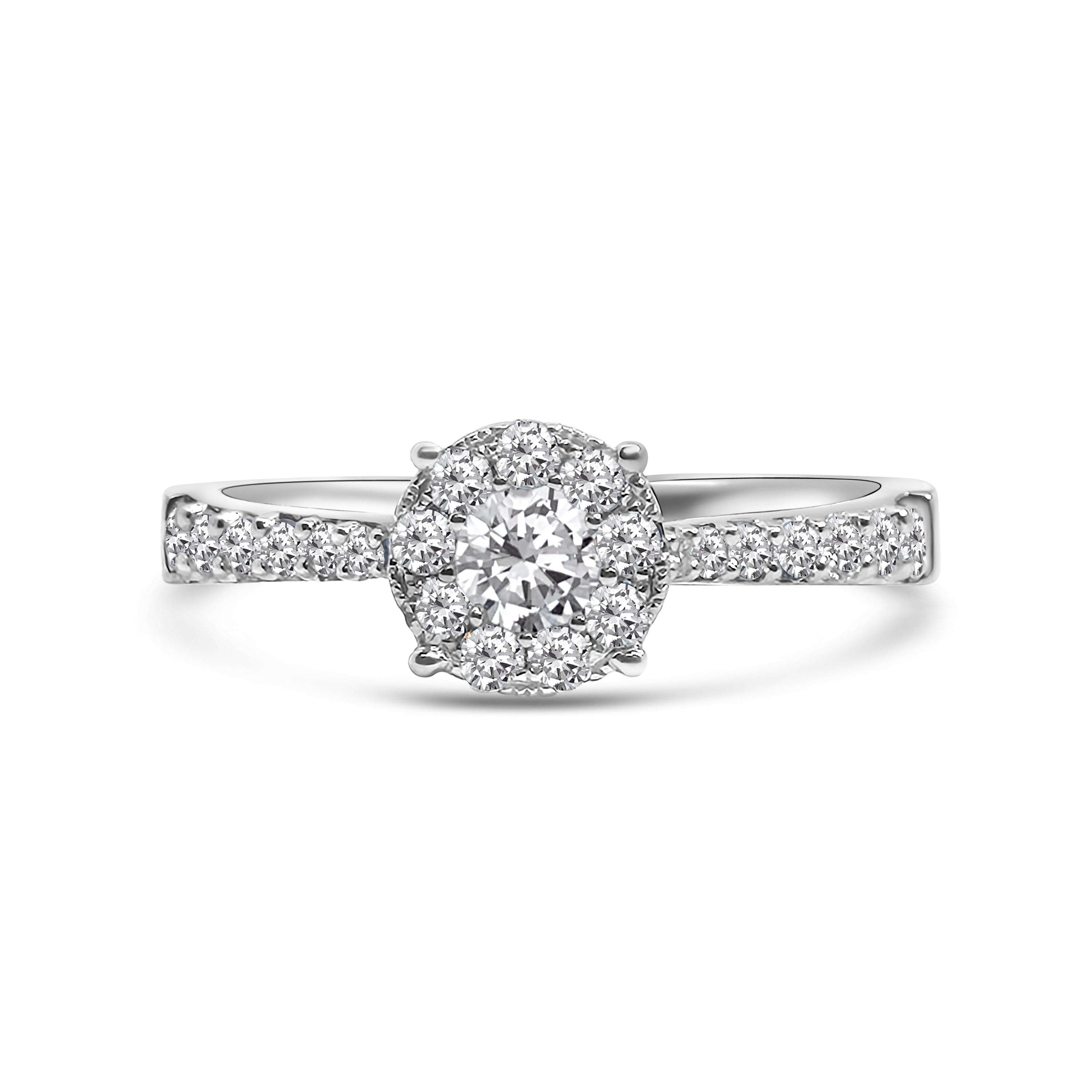 9kt Halo Diamond Engagement Ring
