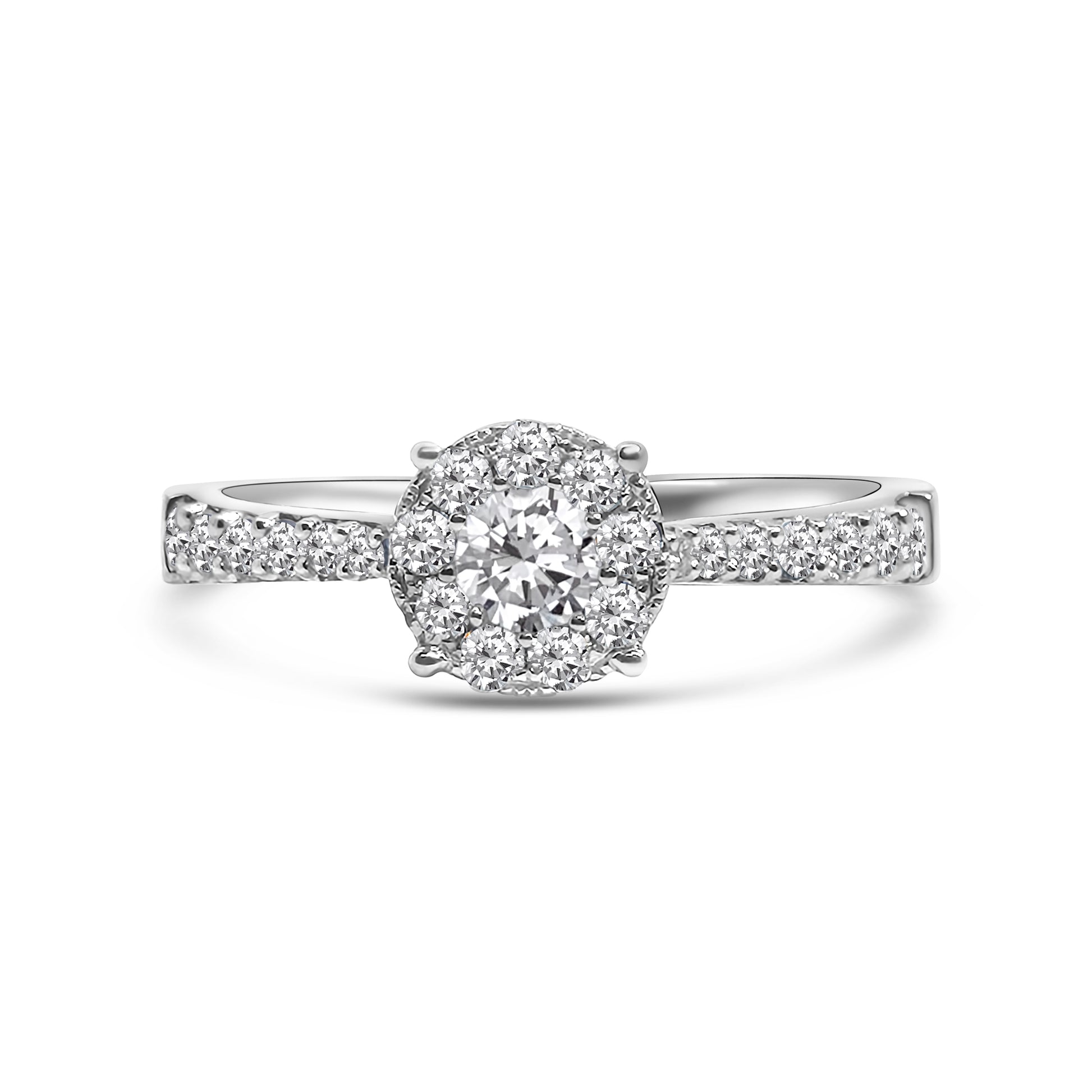 9kt Halo Diamond Engagement Ring