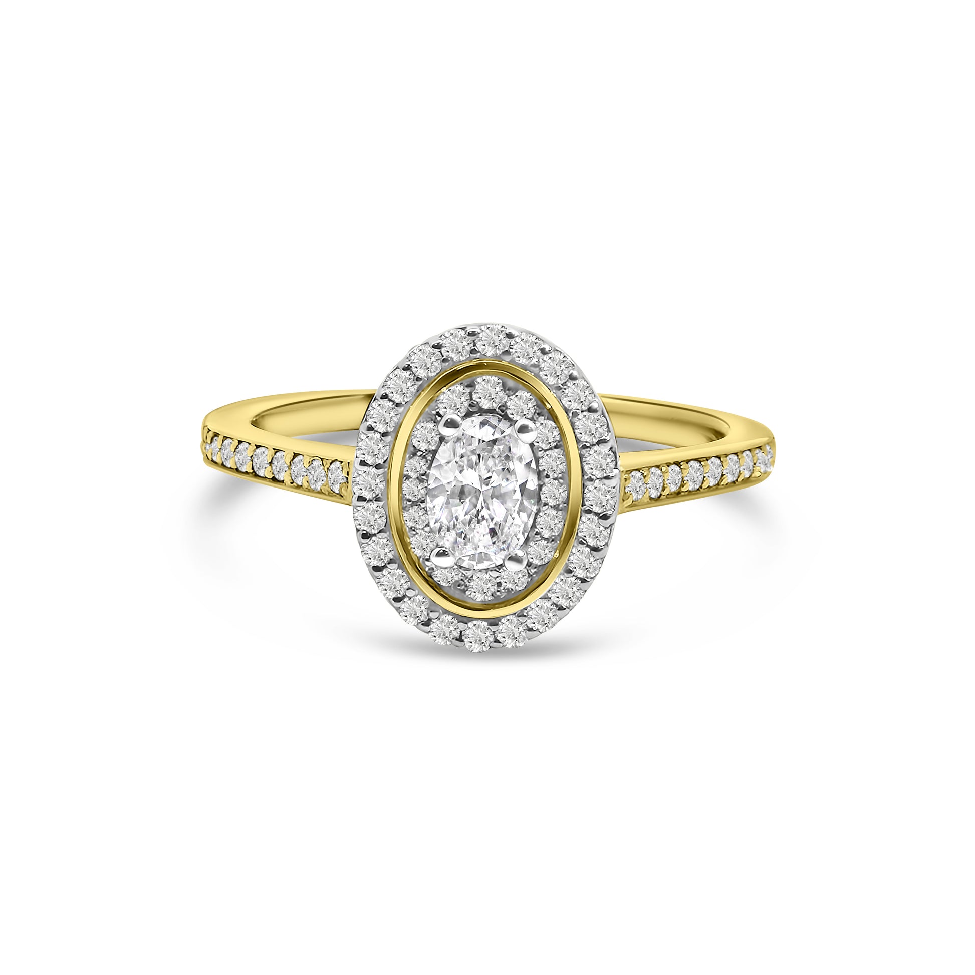 9kt Halo Diamond Engagement Ring