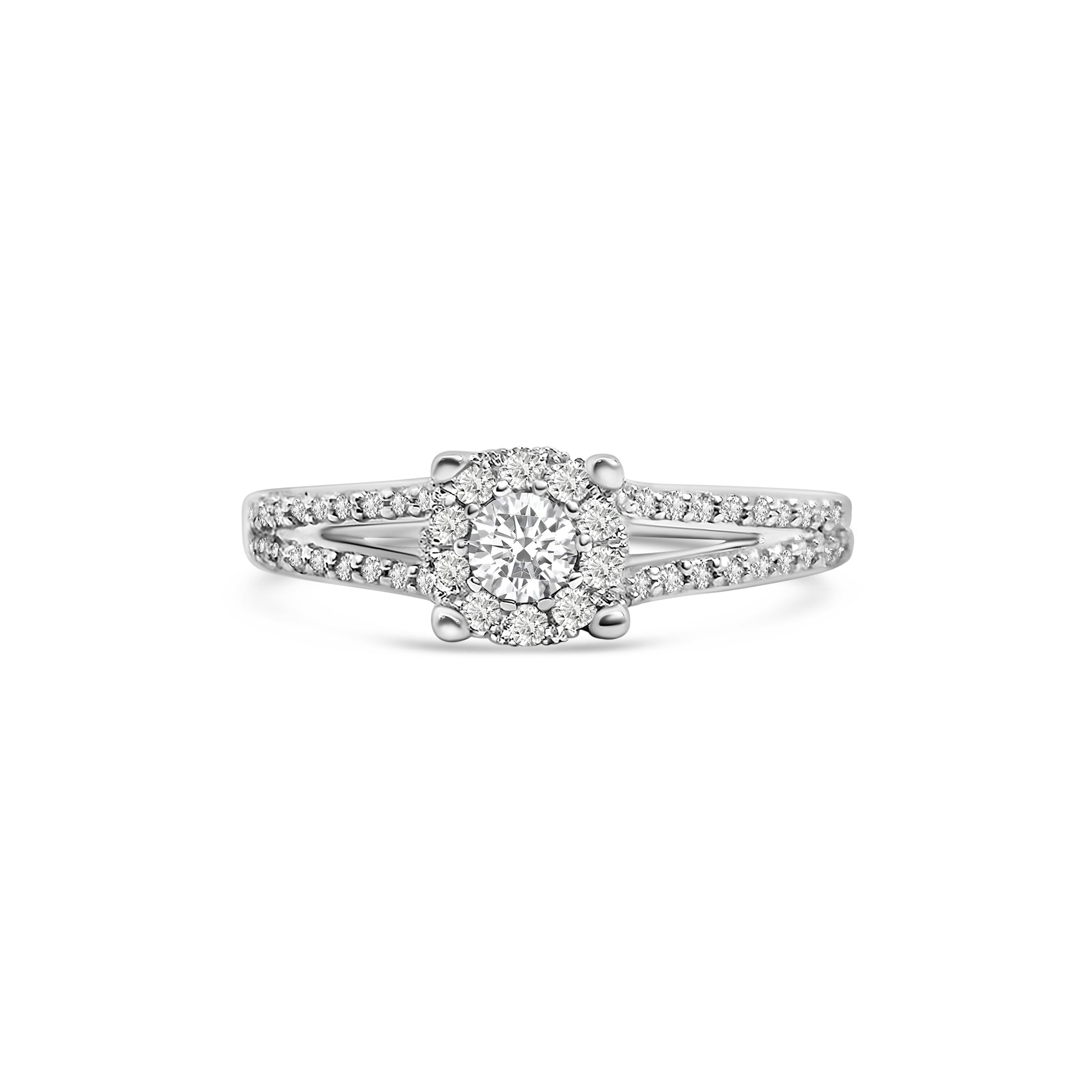 9kt Brilliant Cut Diamond Cluster Engagement Ring