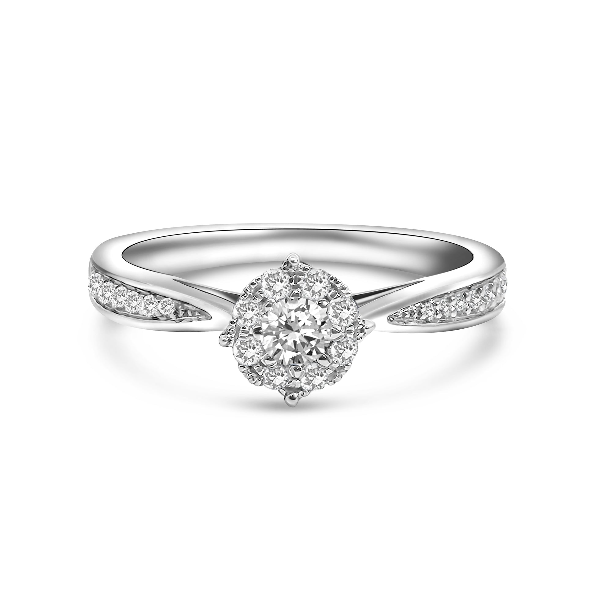 9kt Starburst Diamond Engagement Ring