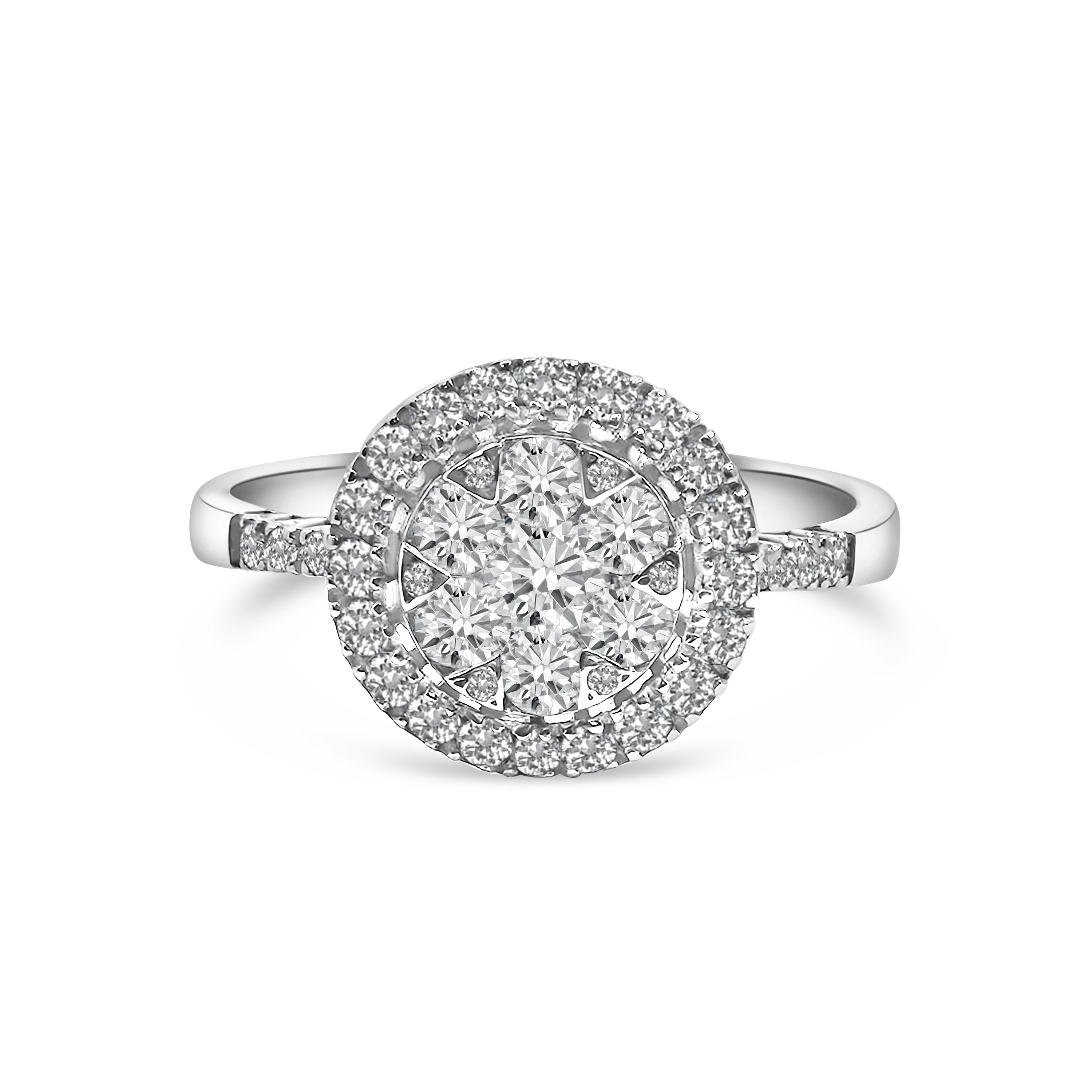 18kt Halo Diamond Engagement Ring