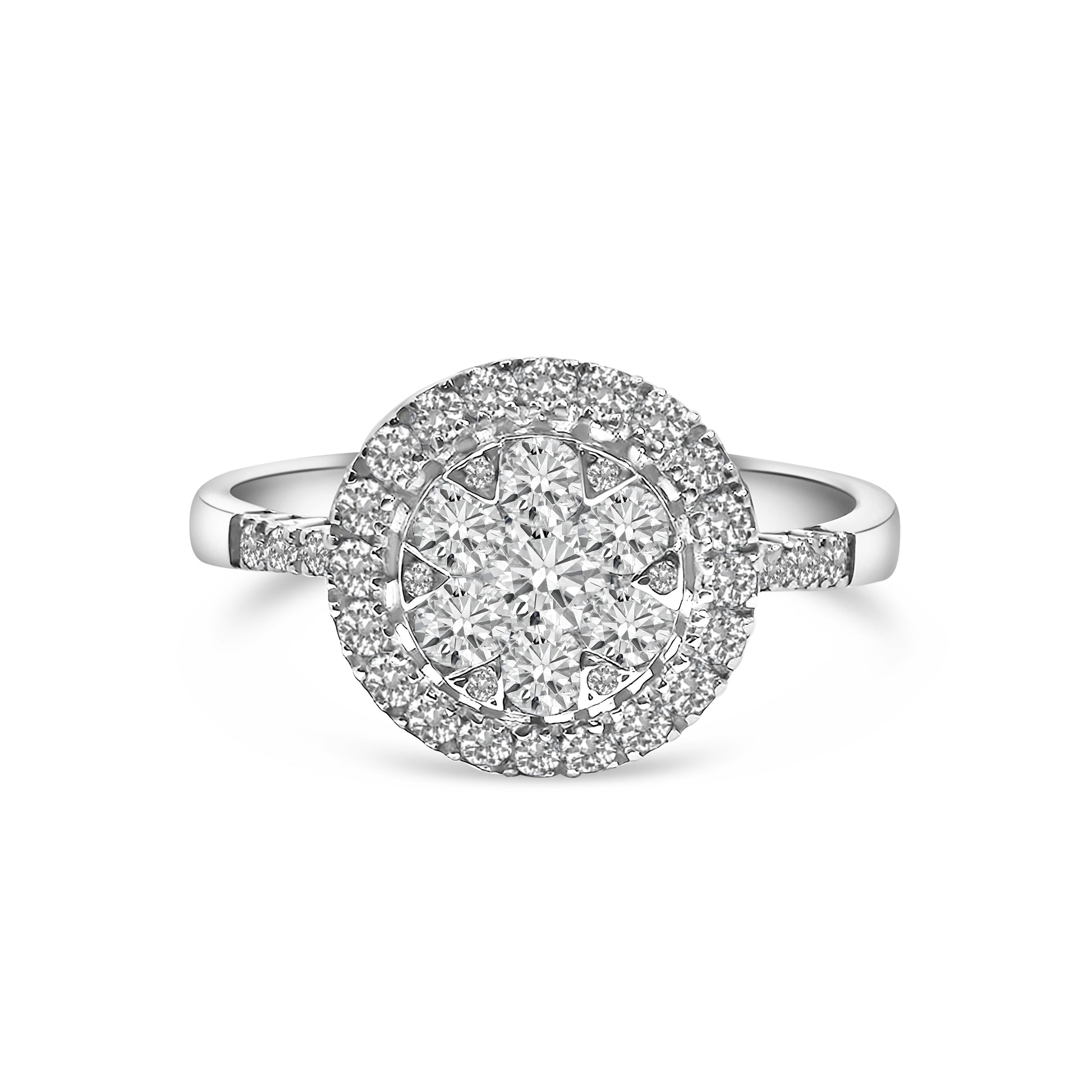 18kt Halo Diamond Engagement Ring