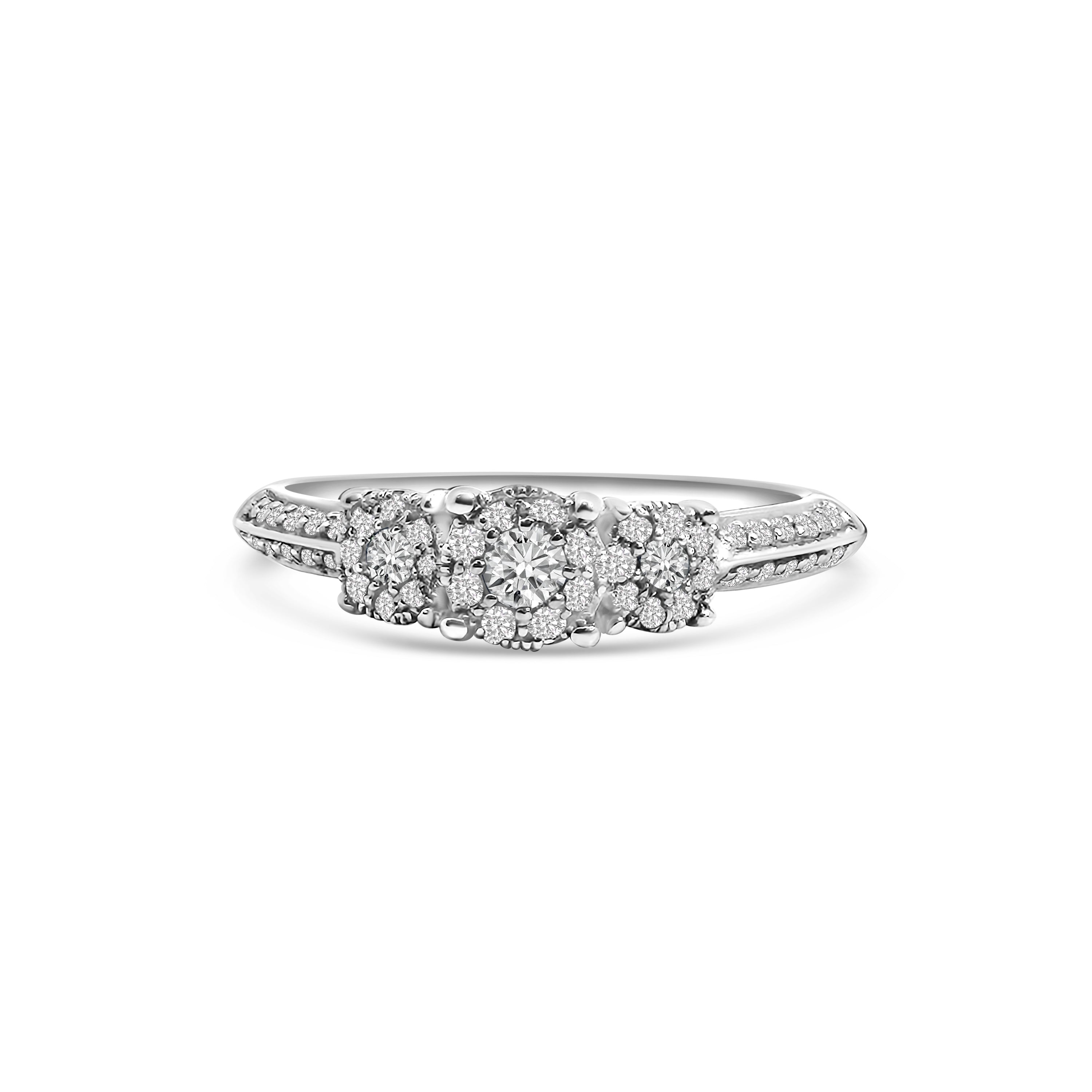 9kt Diamond Stabrust Three Stone Engagement Ring