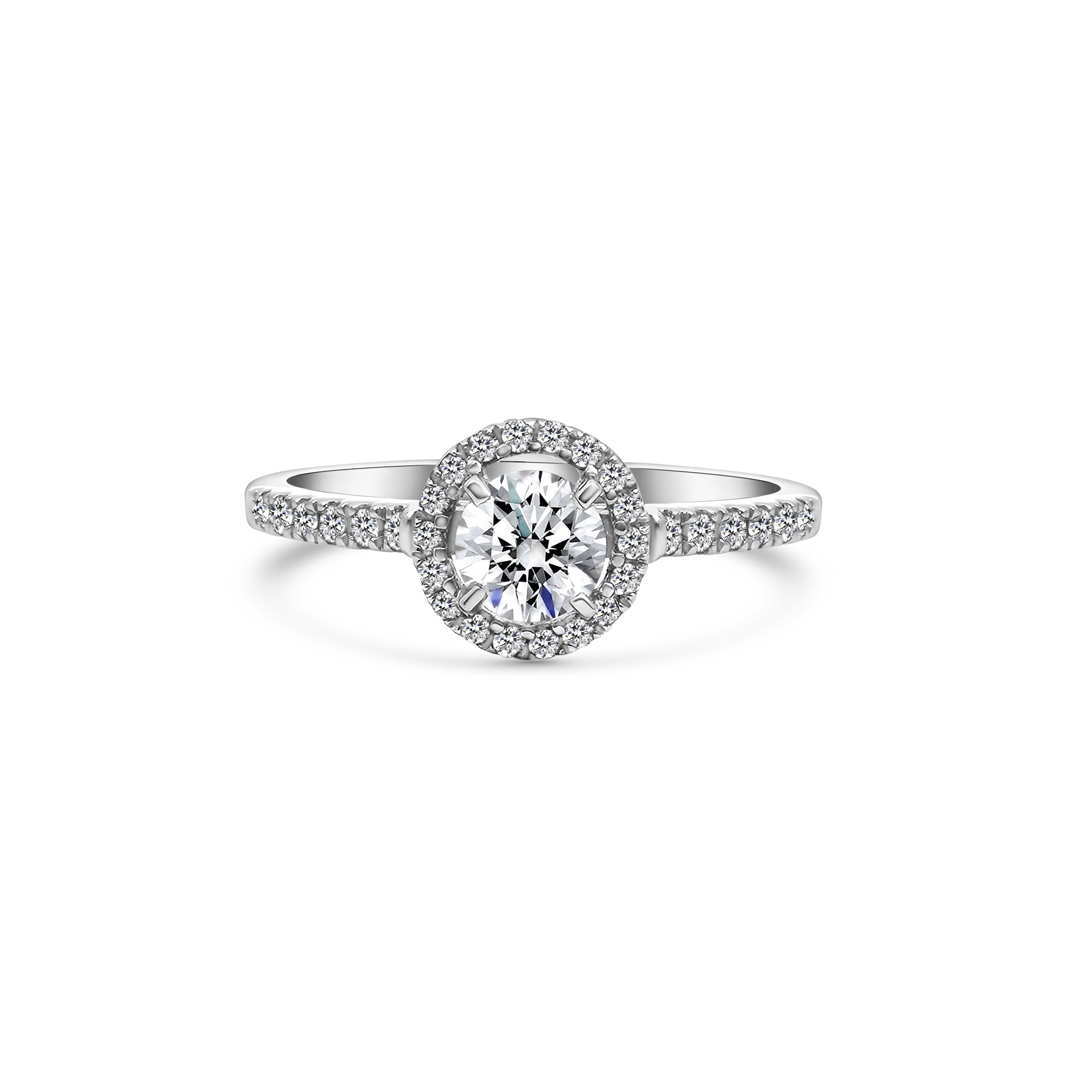 18kt Halo Diamond Engagement Ring