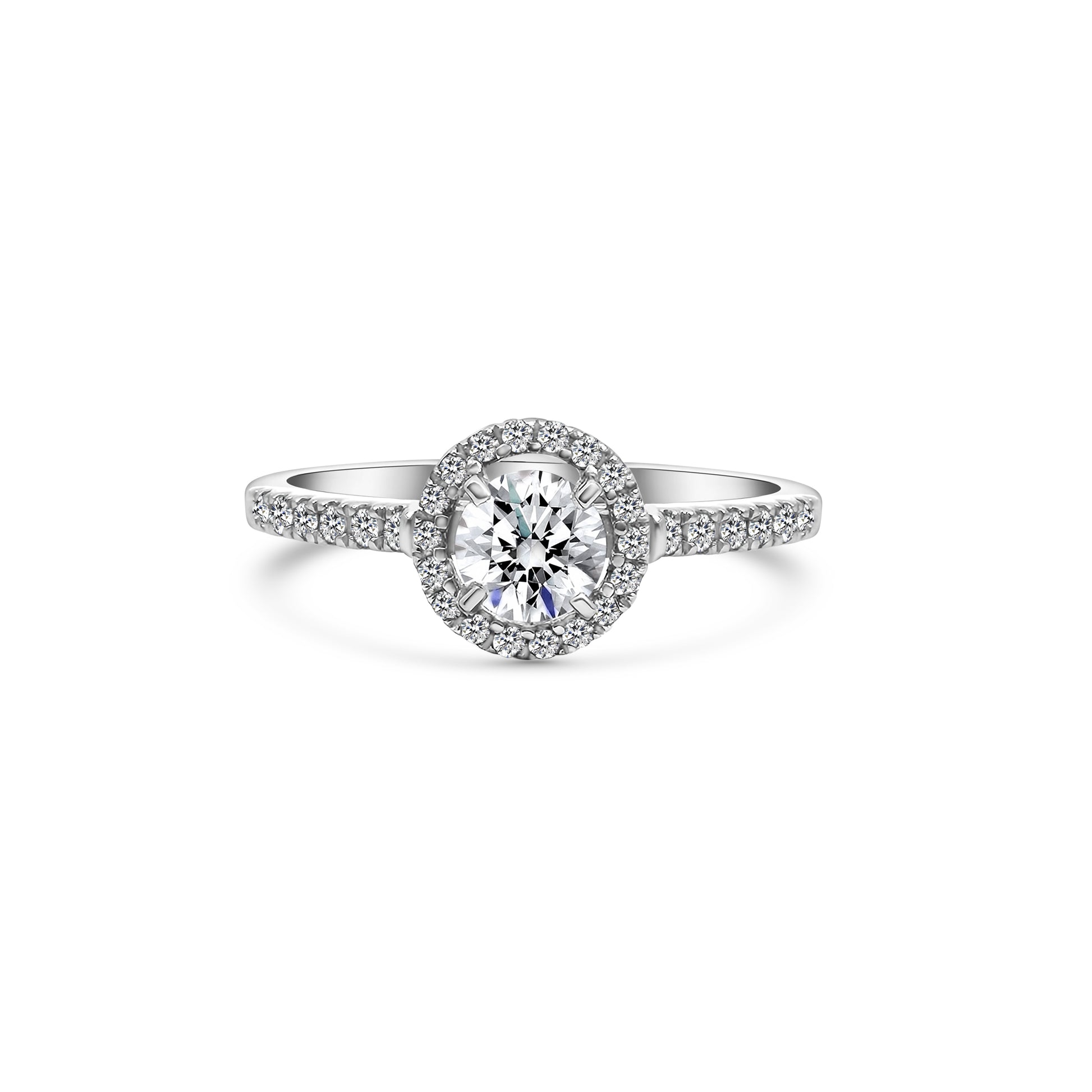18kt Halo Diamond Engagement Ring