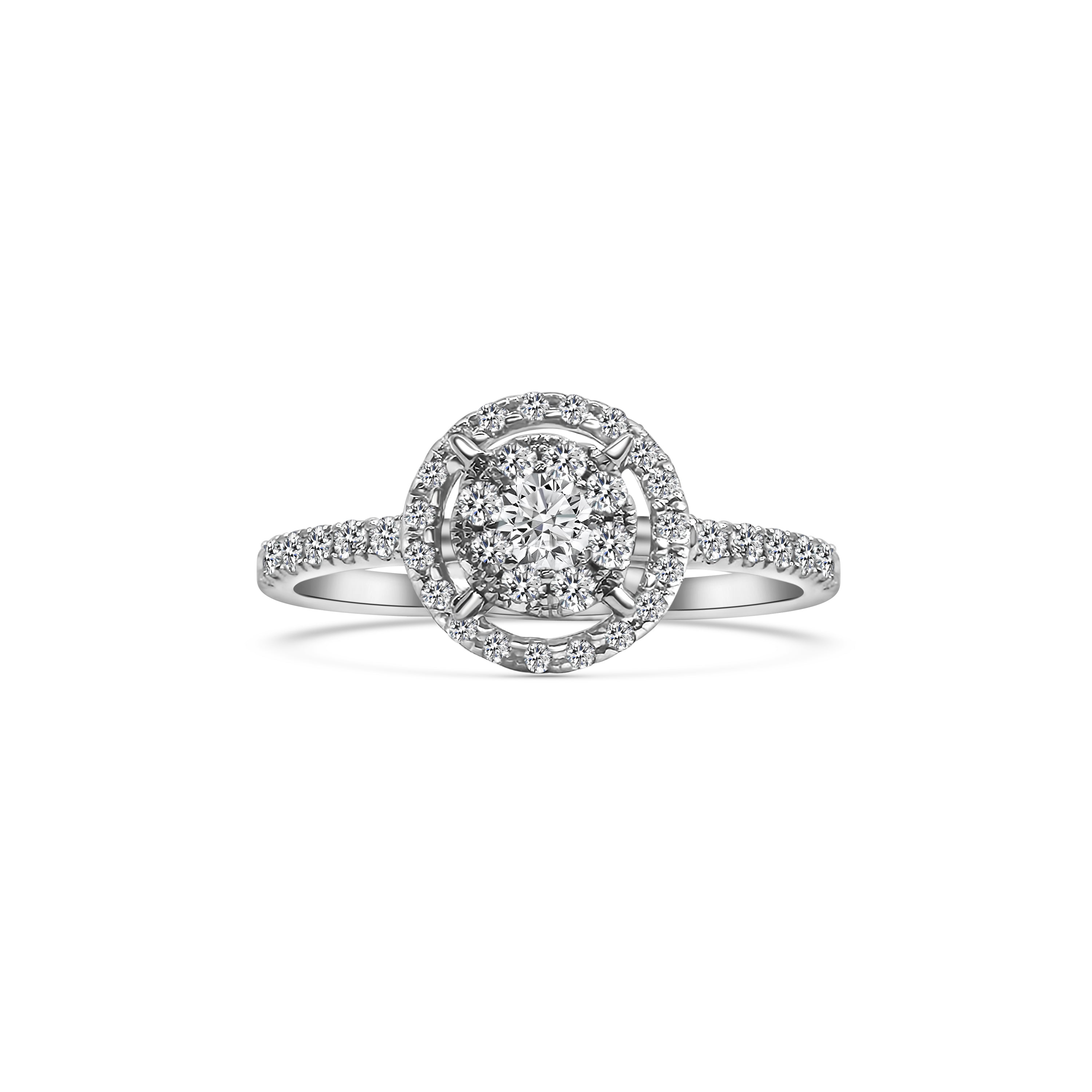 18kt Halo Diamond Engagement Ring