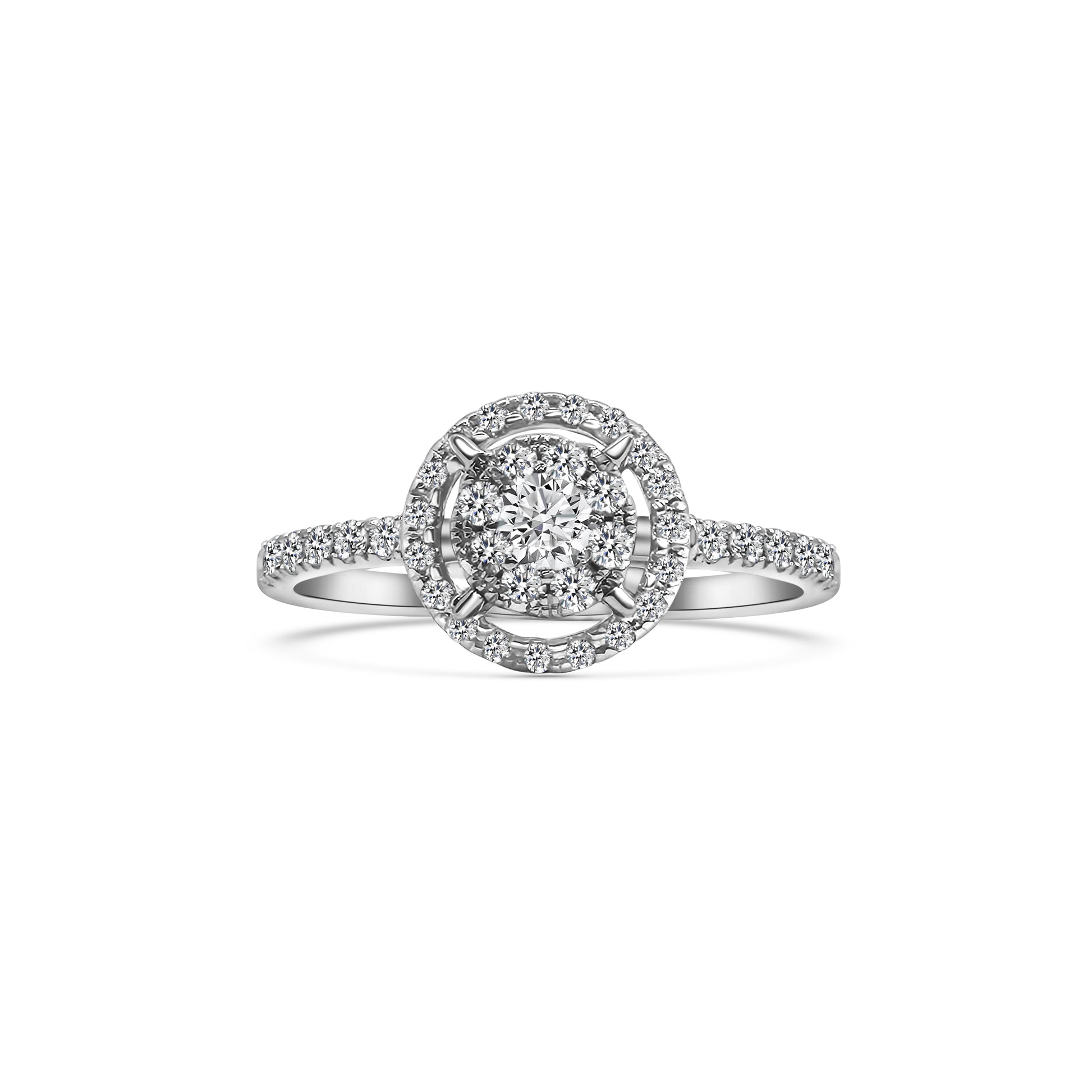 18kt Halo Diamond Engagement Ring