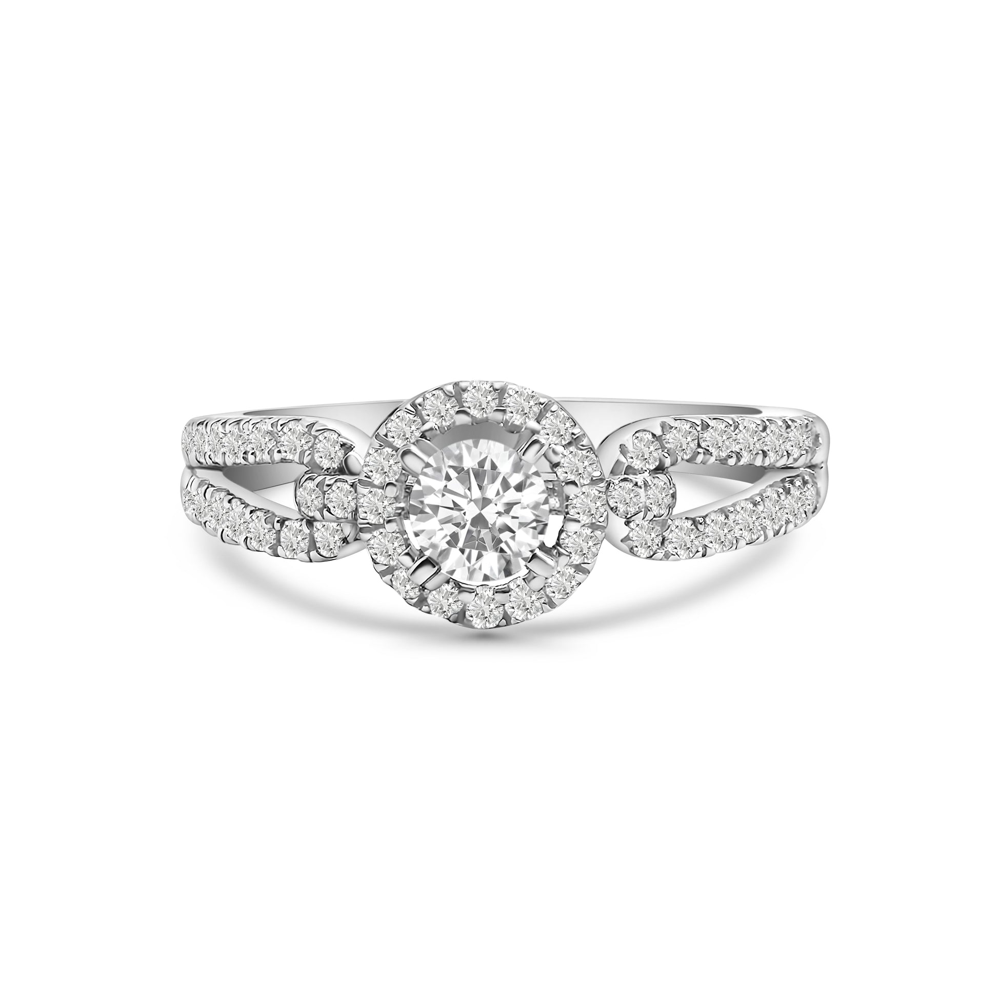 18kt Brilliant Cut Diamond Halo Engagement Ring