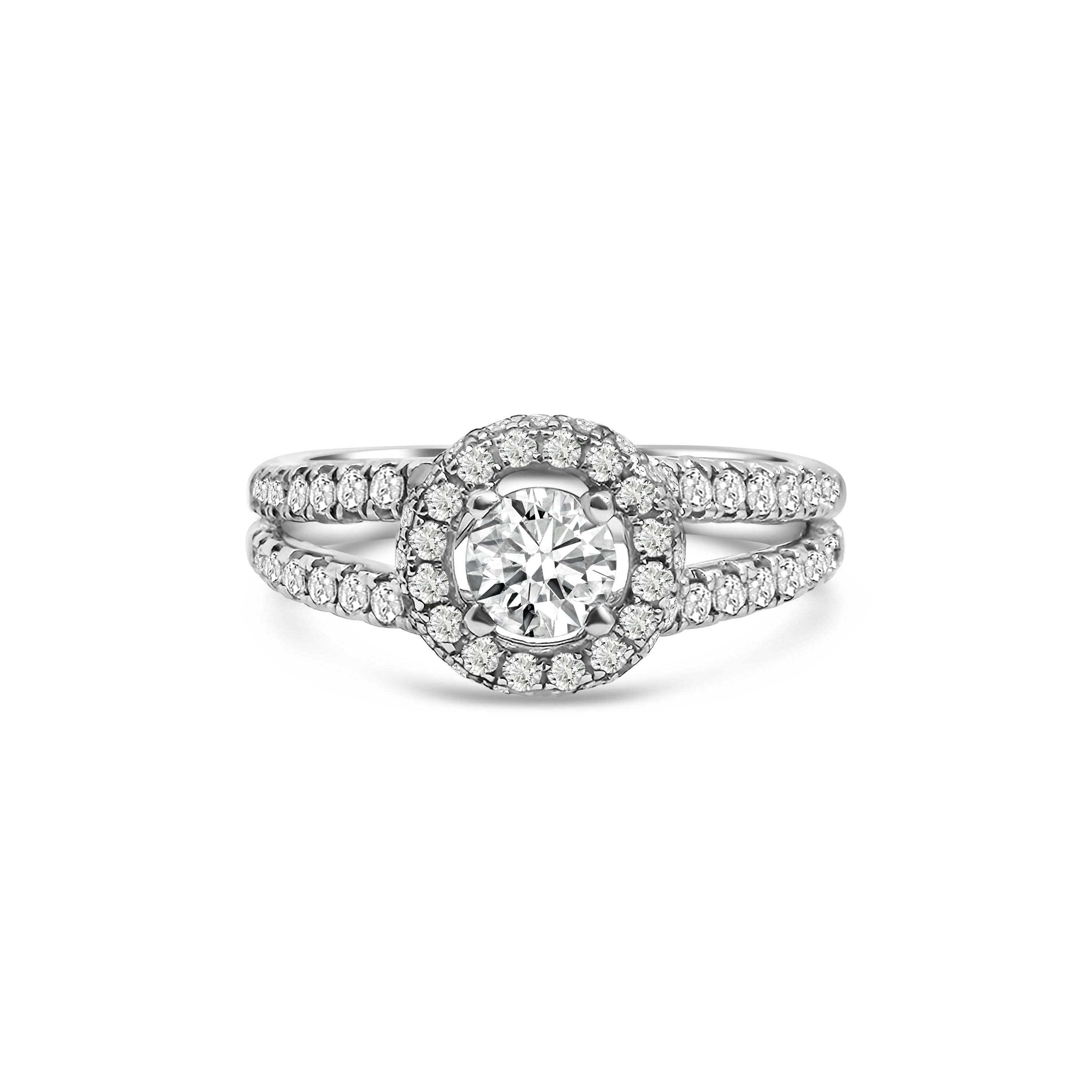 18kt Halo Diamond Engagement Ring