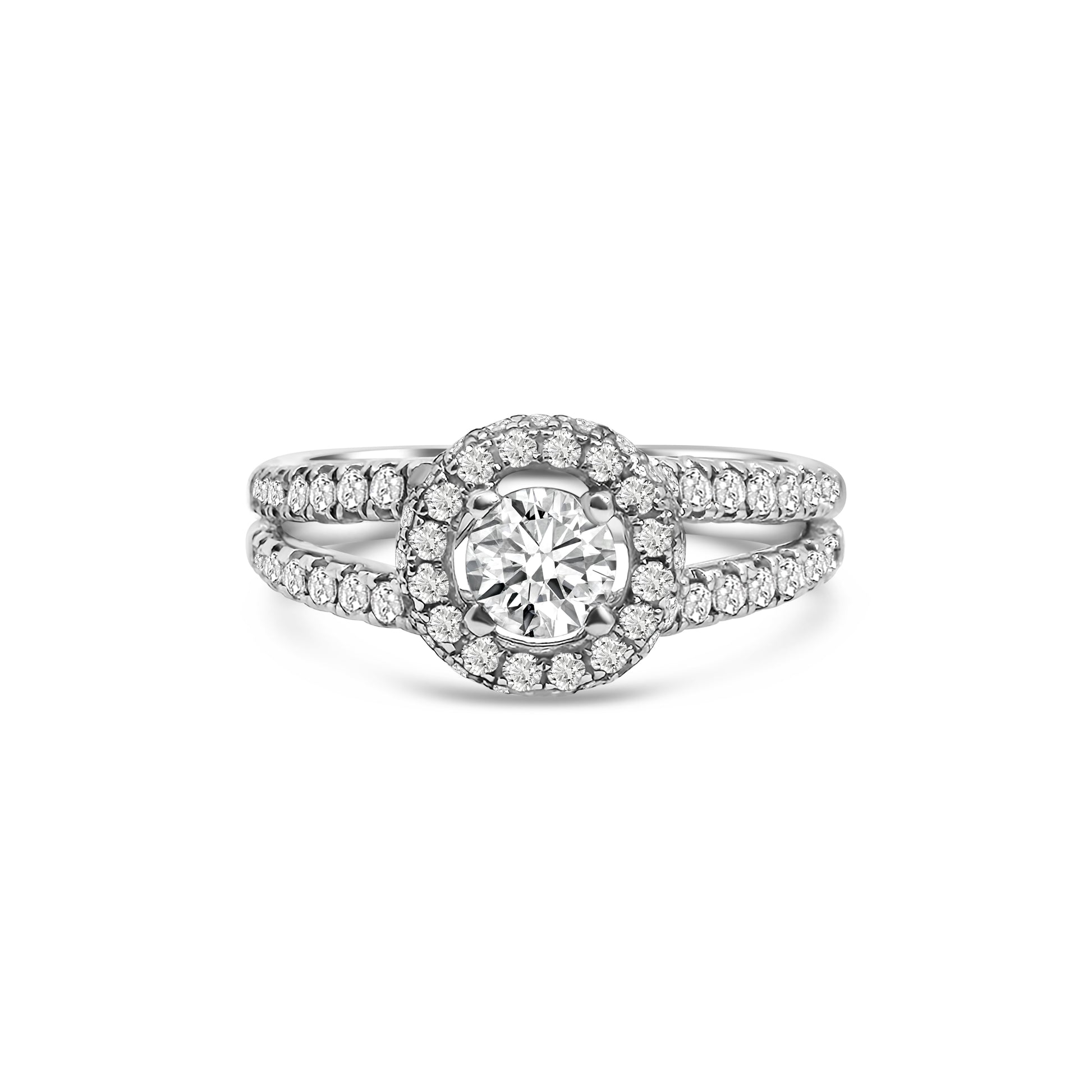 18kt Halo Diamond Engagement Ring